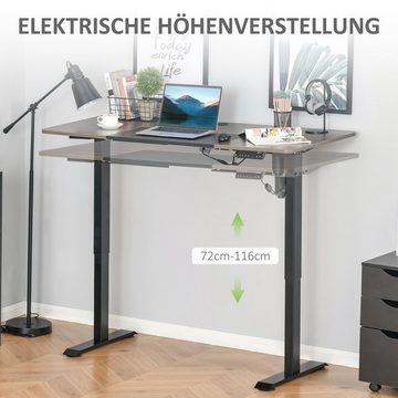 Vinsetto Schreibtisch Elektrischer Tischgestell mit Motor Computertisch (Set, 1-St., Arbeitstisch), Elektrisches Schreibtisch Höhenverstellbar, Schwarz