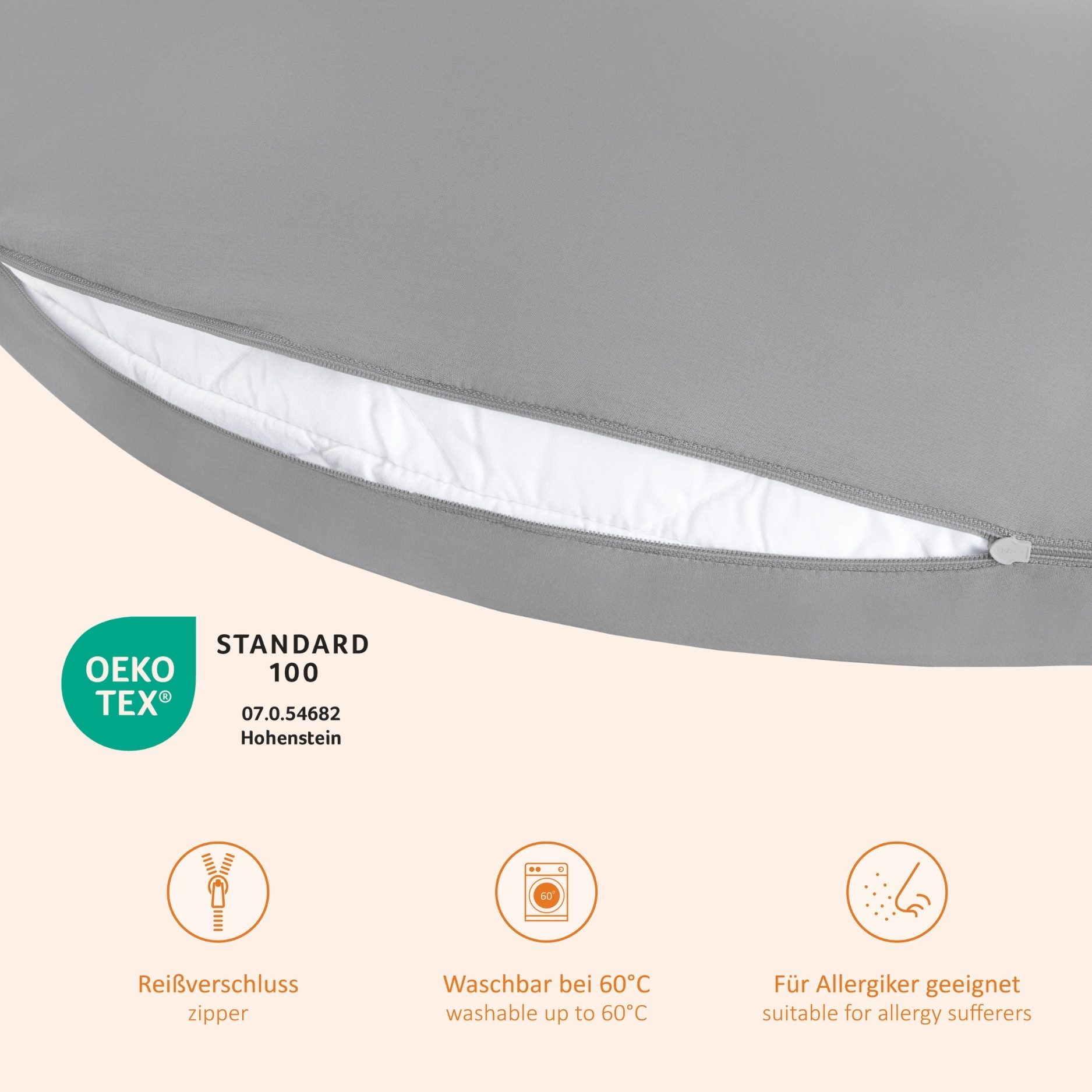 sleepling Stillkissen Schwangerschaftskissen, mit Verschlussbändern für optimale Nutzung, Bezug abnehmbar & waschbar – Bild 4 von 5