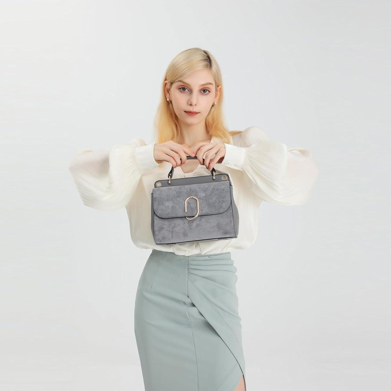 LuxusKollektion Umhängetasche Damen Umhängetasche Kunstleder Wildleder Vintage Flap Handtasche