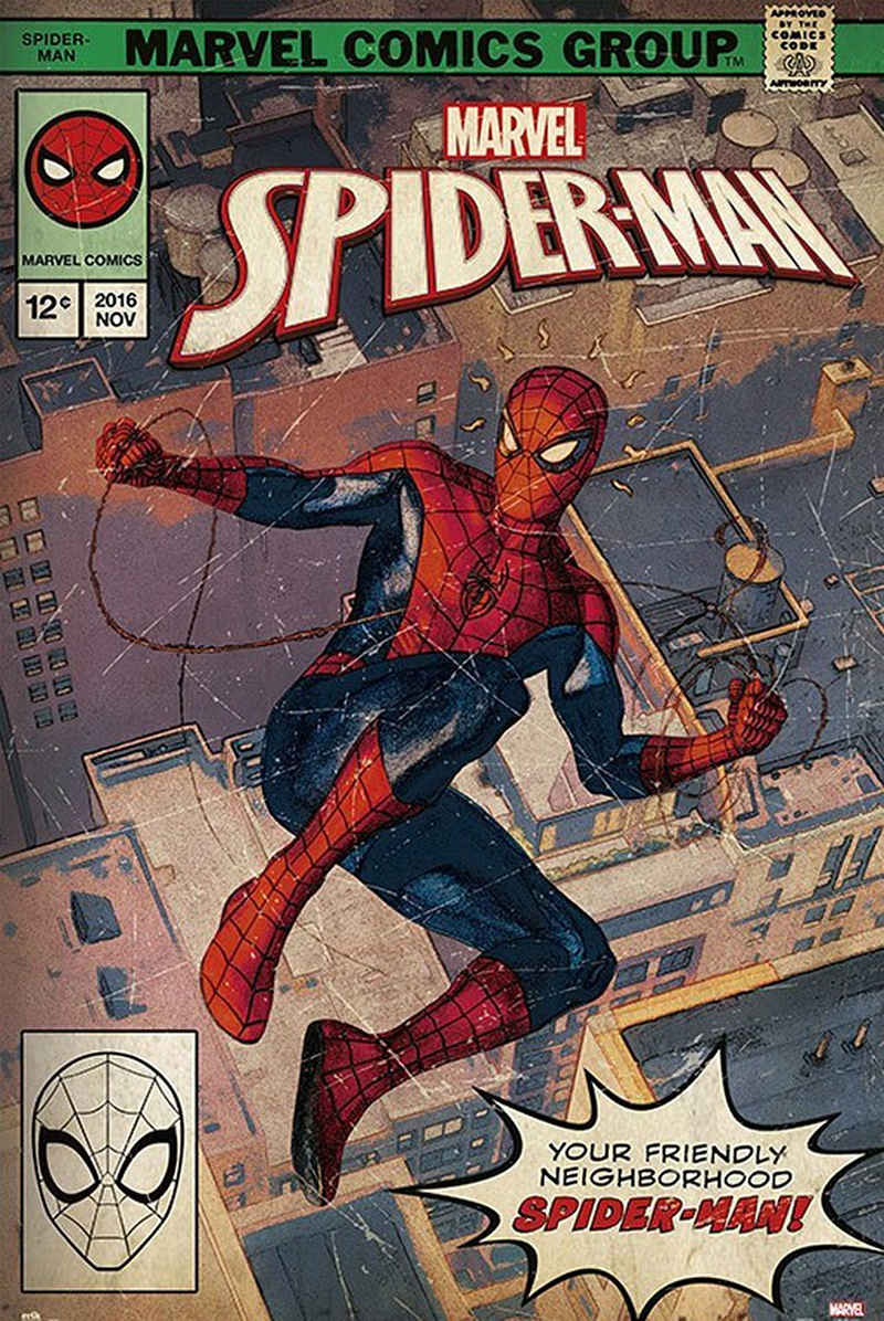 Grupo Erik Poster Marvel Poster SpiderMan Comic Front 61 x 91,5 cm