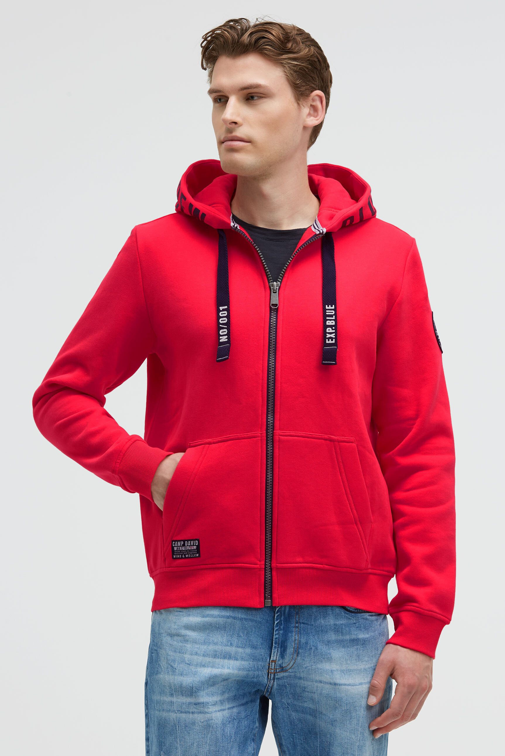 CAMP DAVID Kapuzensweatjacke mit Baumwolle