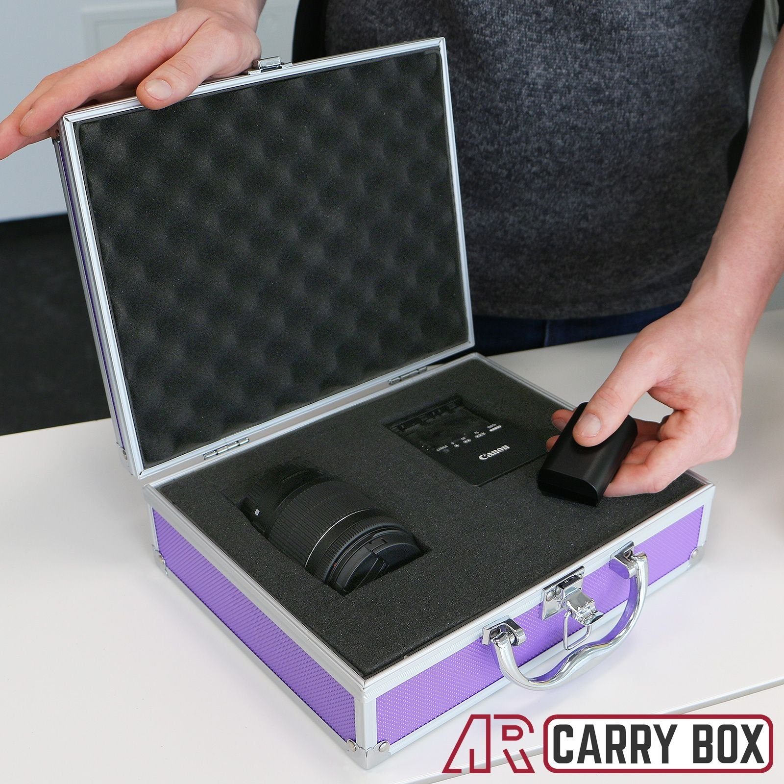 Tools Farben Box verschiedene Pink mit ECI (LxBxH Koffer Werkzeugkoffer Schaumstoffeinlage Aluminium