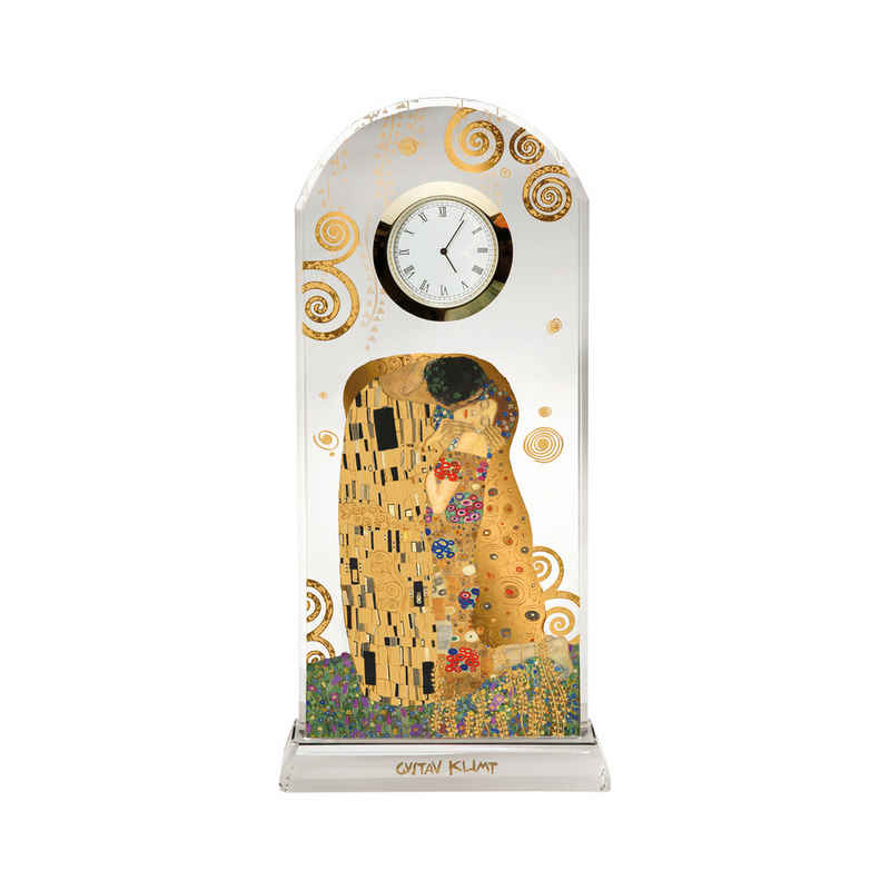 Goebel Tischuhr Gustav Klimt Tischuhr DER KUSS H. 23cm aus Glas Porzellan