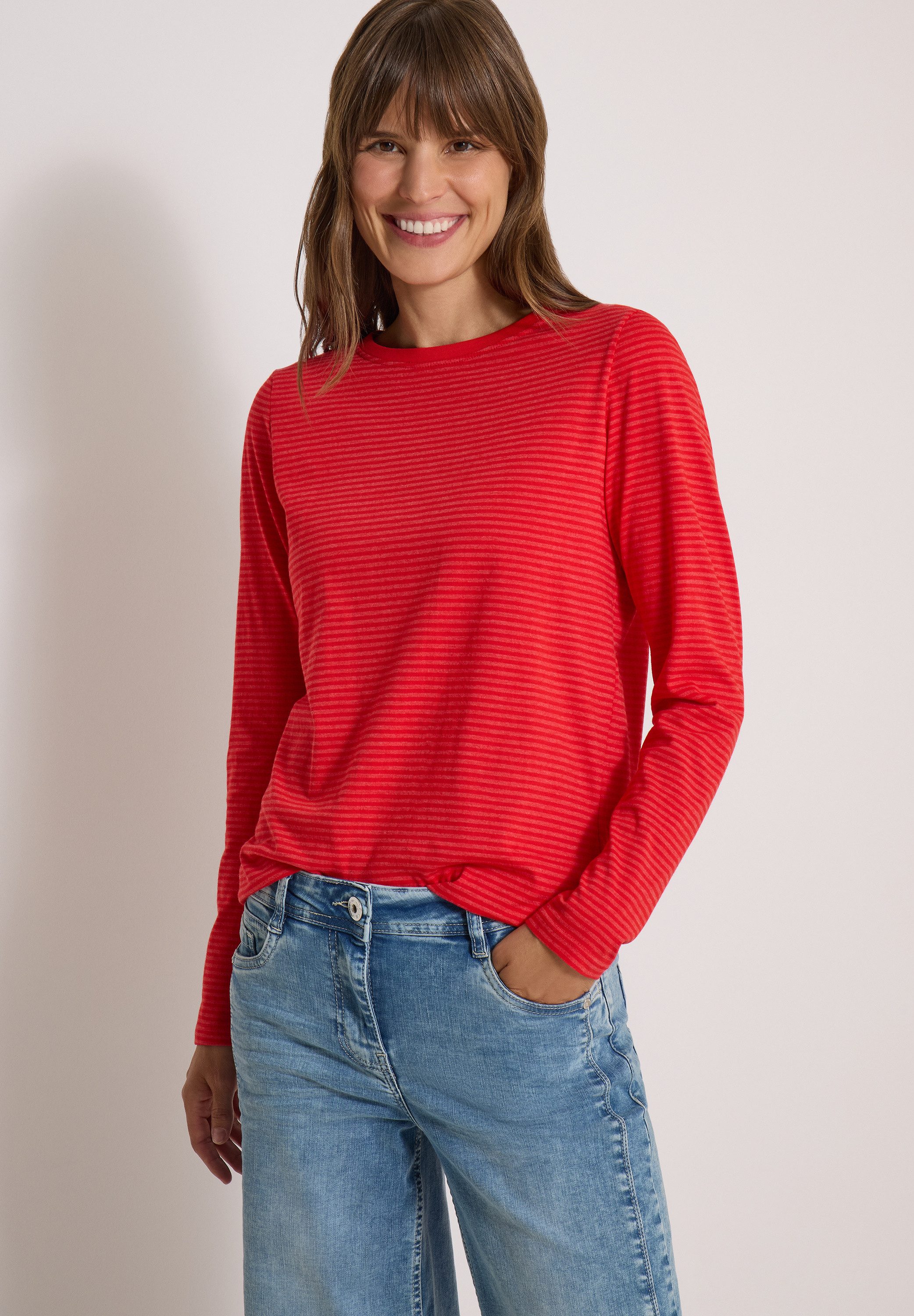 CECIL Langarmshirt im soften Baumwoll-Mix