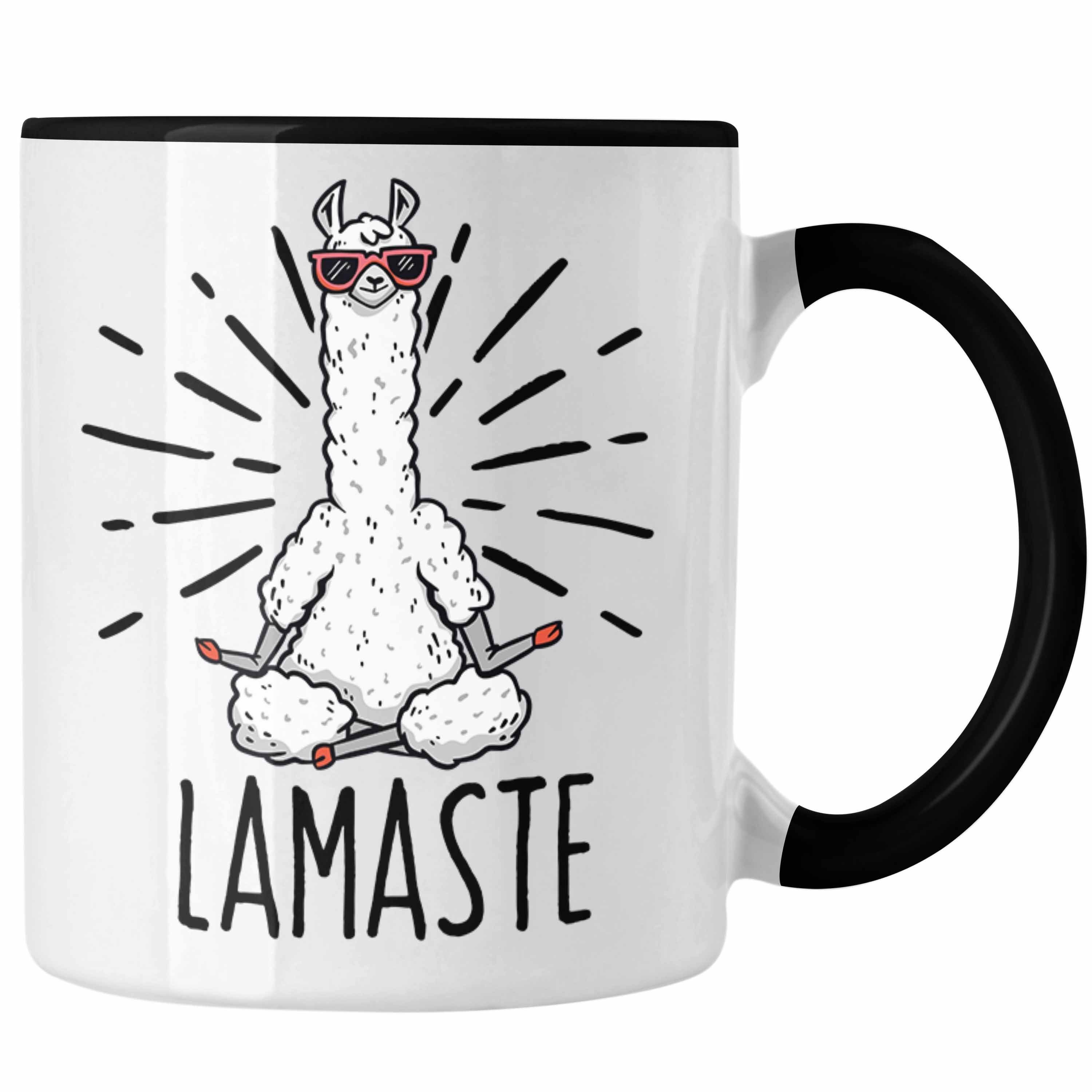 Schwarz Llama Tasse Geschenk Trendation Meditationsliebhaber Meditations-Tasse für Meditieren