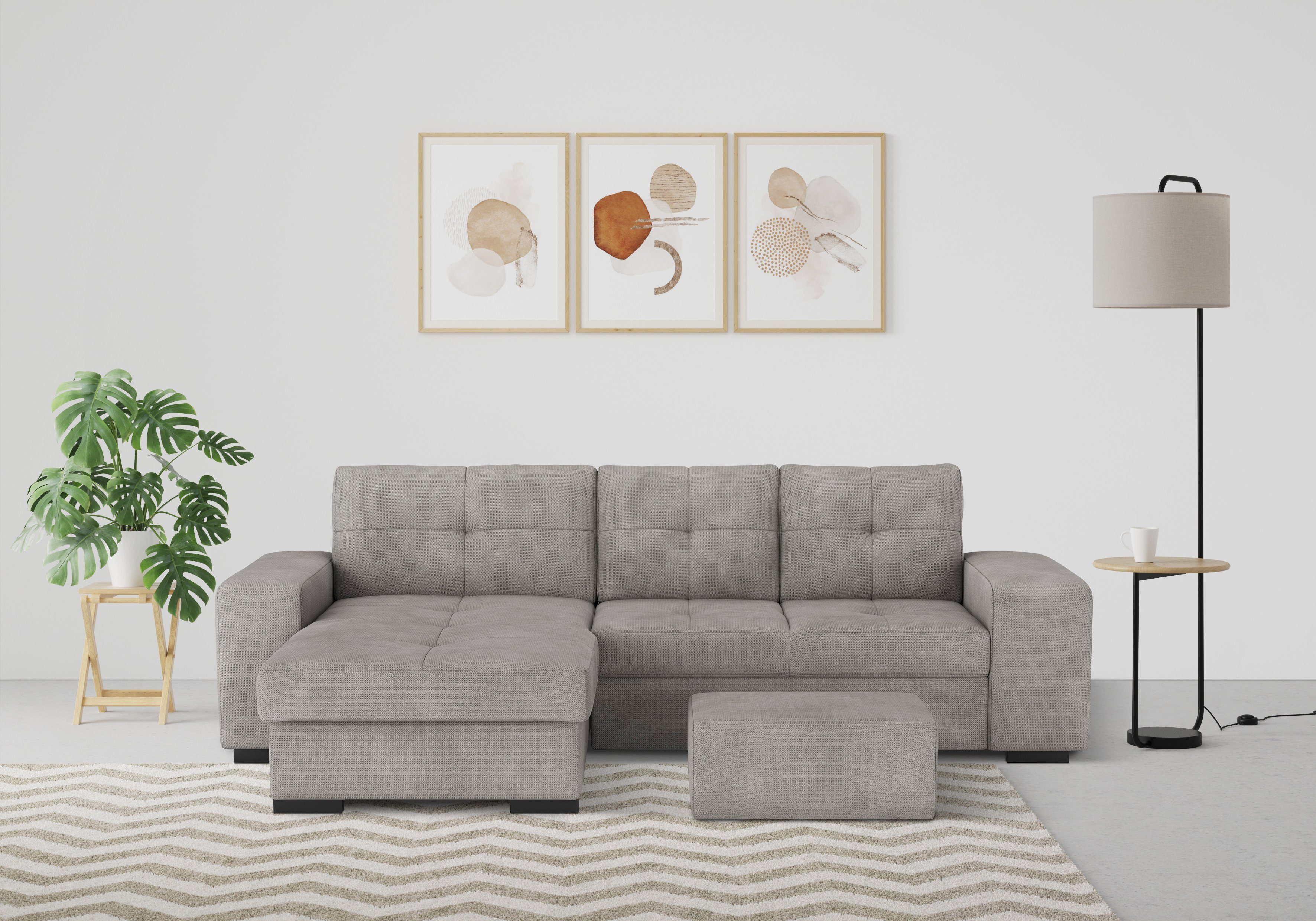 COTTA Ecksofa Mattina L-Form, mit Hocker, günstig online kaufen