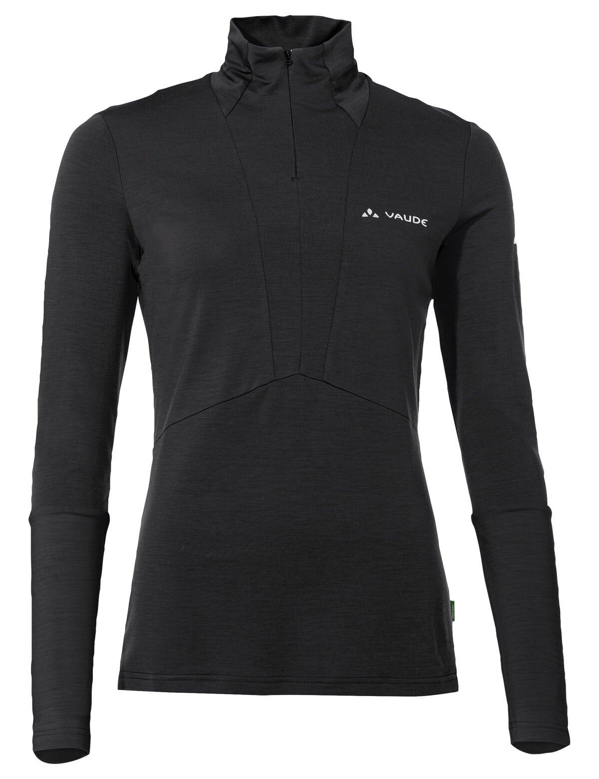 VAUDE Rundhalspullover Women's Monviso (1-tlg) Wool uni black Halfzip Shirt