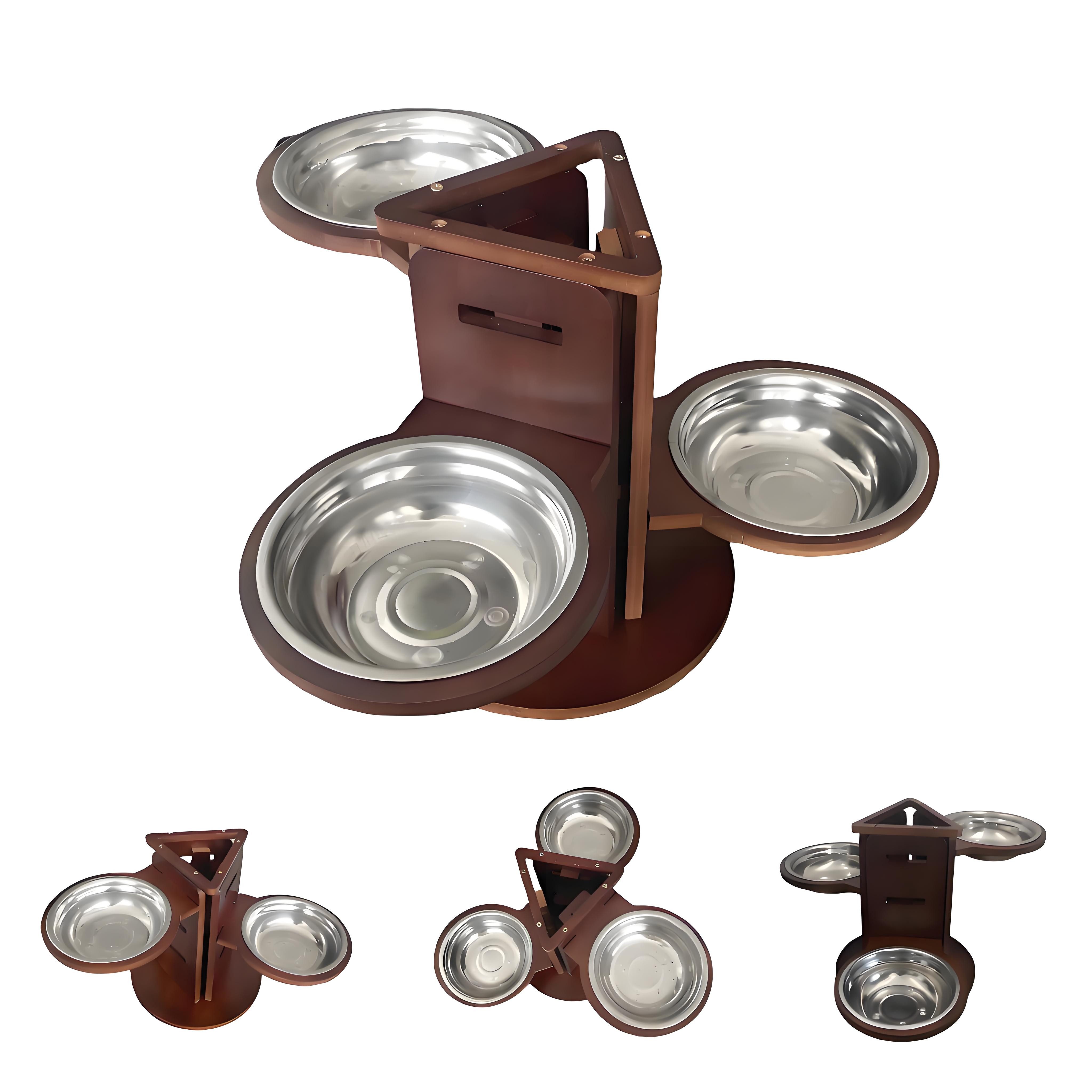 Futternapf Hundenapf Katzennapf 3er-Set höhenverstellbar 3 x 500ml