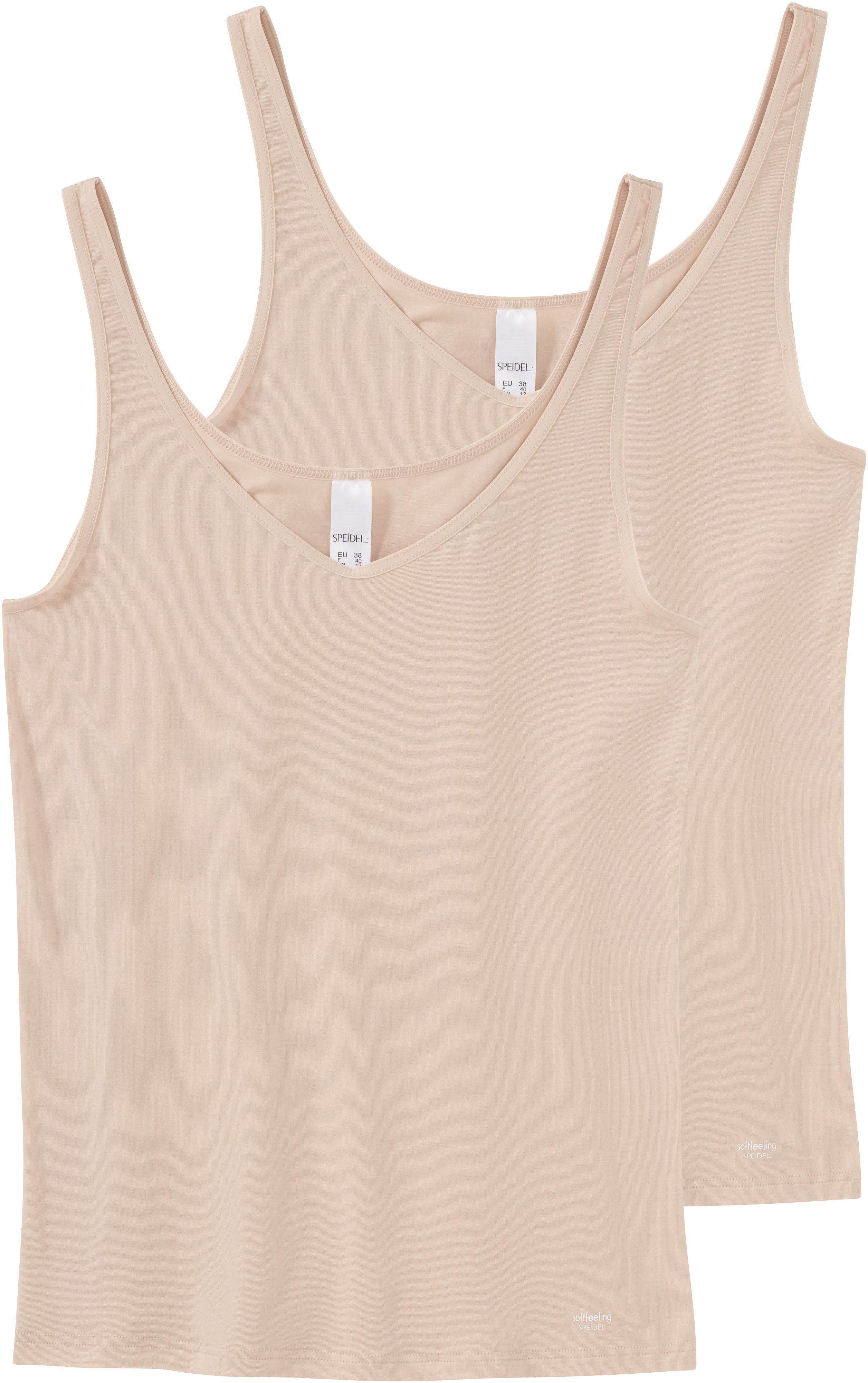 Speidel Unterhemd Softfeeling (2er Pack) basic, eng, V-Ausschnitt, weich, elastisch, atmungsaktiv, Baumwollmix