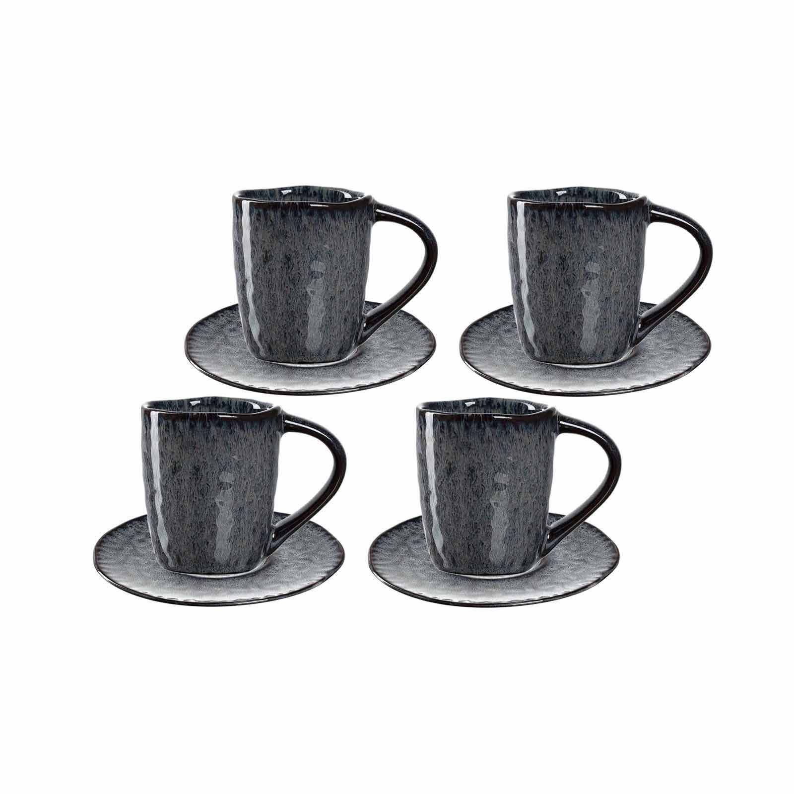 LEONARDO Espressotasse Matera Espressotassen 8er Set, Keramik Anthrazit