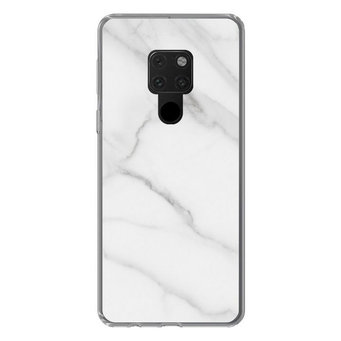 MuchoWow Handyhülle Marmor - Strukturiert - Weiß - Grau - Stein - Marmoroptik Phone Case Handyhülle Huawei Mate 20 Silikon Schutzhülle