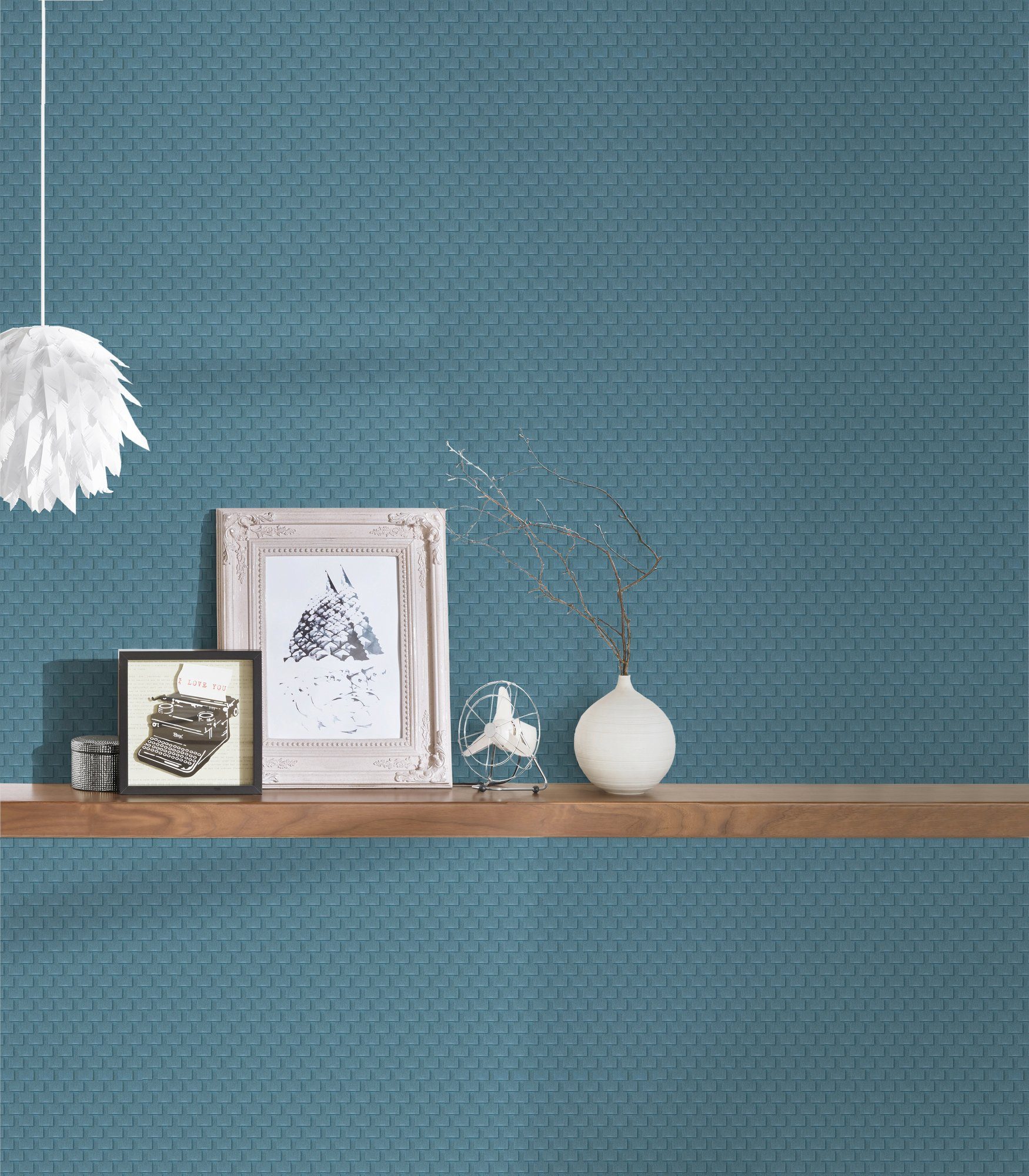 A.S. Création Architects wallpaper, Tapete Vliestapete blau/bronzefarben einfarbig, Paper Luxury Einfarbig strukturiert, gemustert, Uni