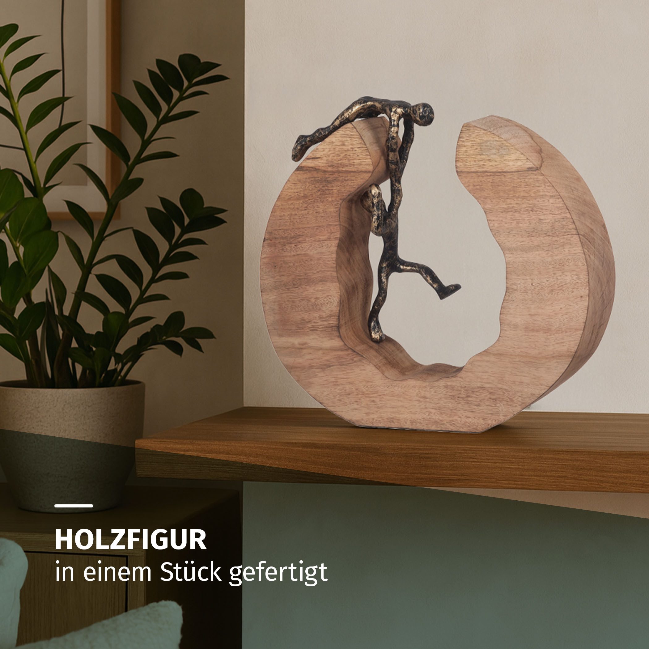 Moritz Skulptur Teamwork, Holz, Tischdeko, Fensterdeko, Wanddeko, Holzdeko, Weihnachtsdeko