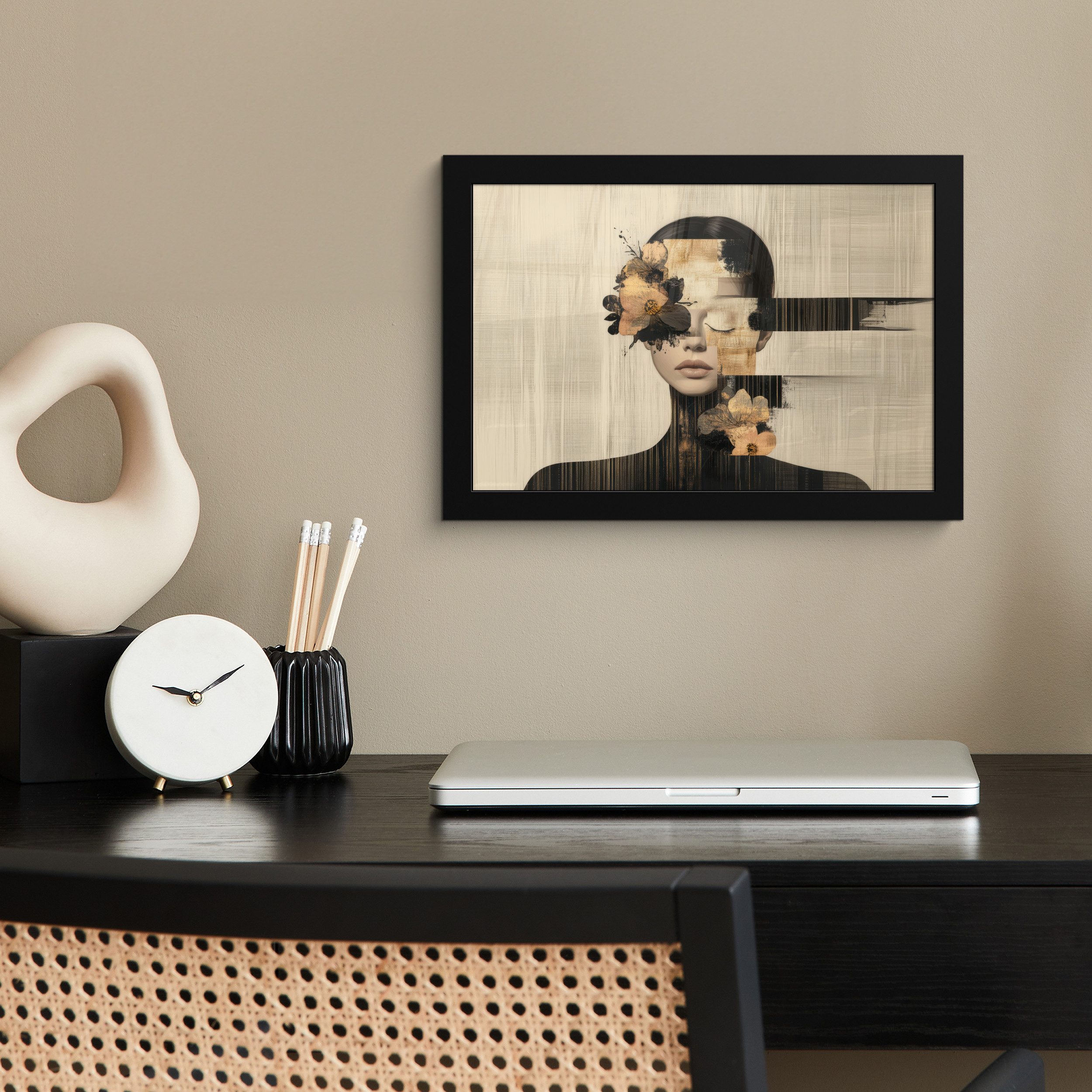 MuchoWow Poster Gesicht - Blumen - günstig online kaufen