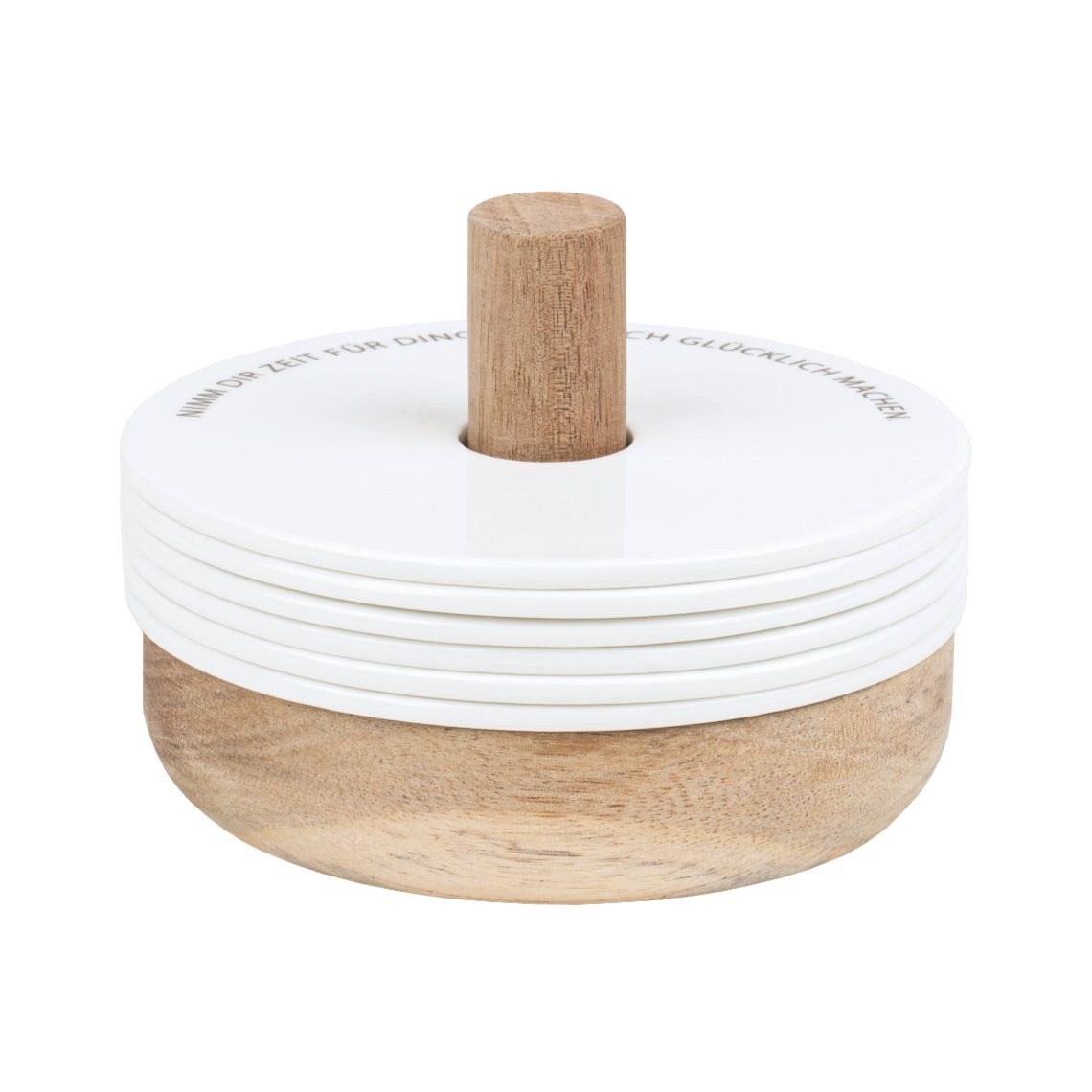 Räder Design Getränkeuntersetzer 6er-Set Untersetzer aus Porzellan mit Holz-Halterung von räder design