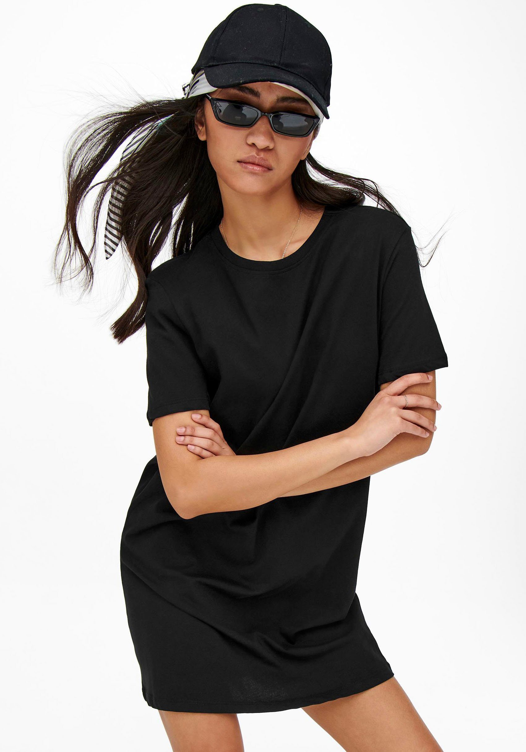 ONLY Shirtkleid ONLMAY – Shirtkleid mit elastischem Material für Alltag regular fit, casual, Jersey, Baumwolle, Rundhals