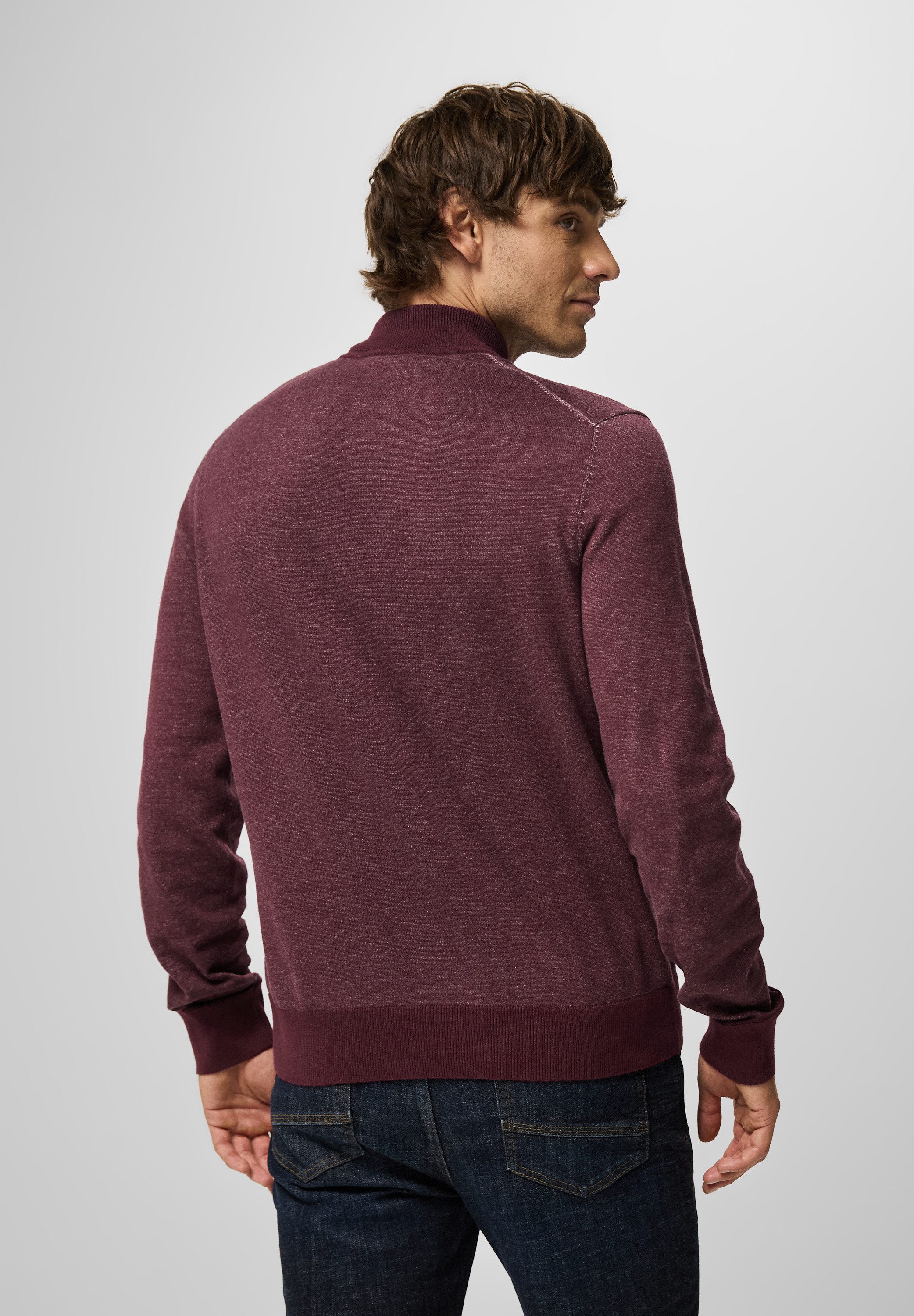 STREET ONE MEN Rollkragenpullover in Melange Optik