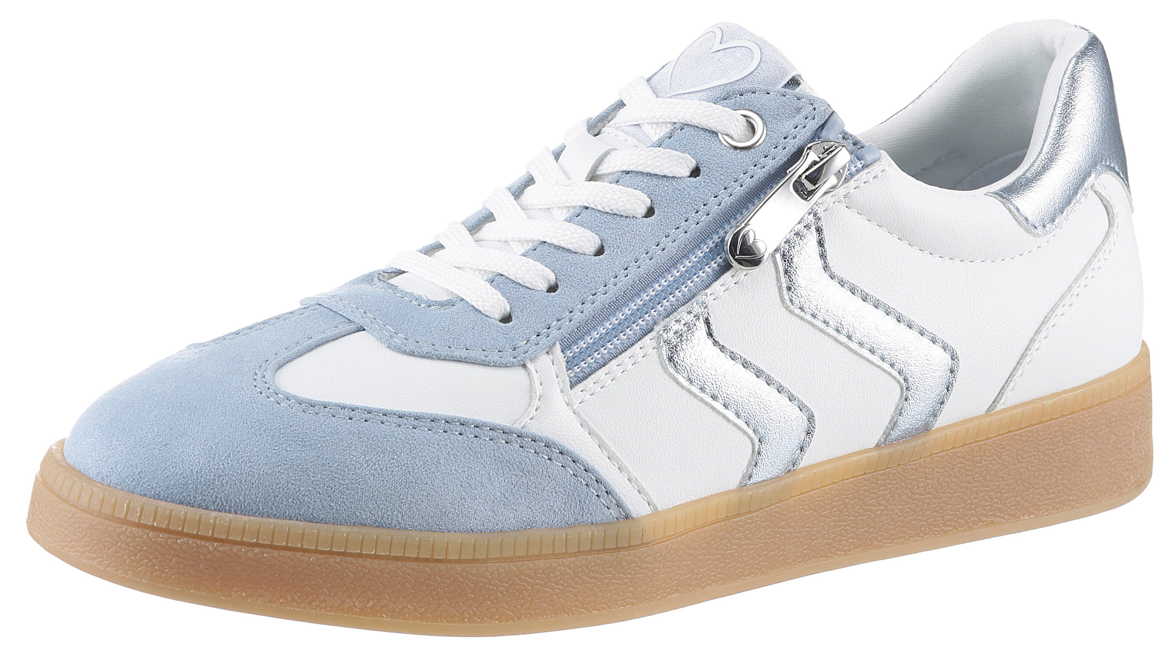 MARCO TOZZI Plateausneaker, Freizeitschuh, Halbschuh, Schnürschuh mit Kontr günstig online kaufen
