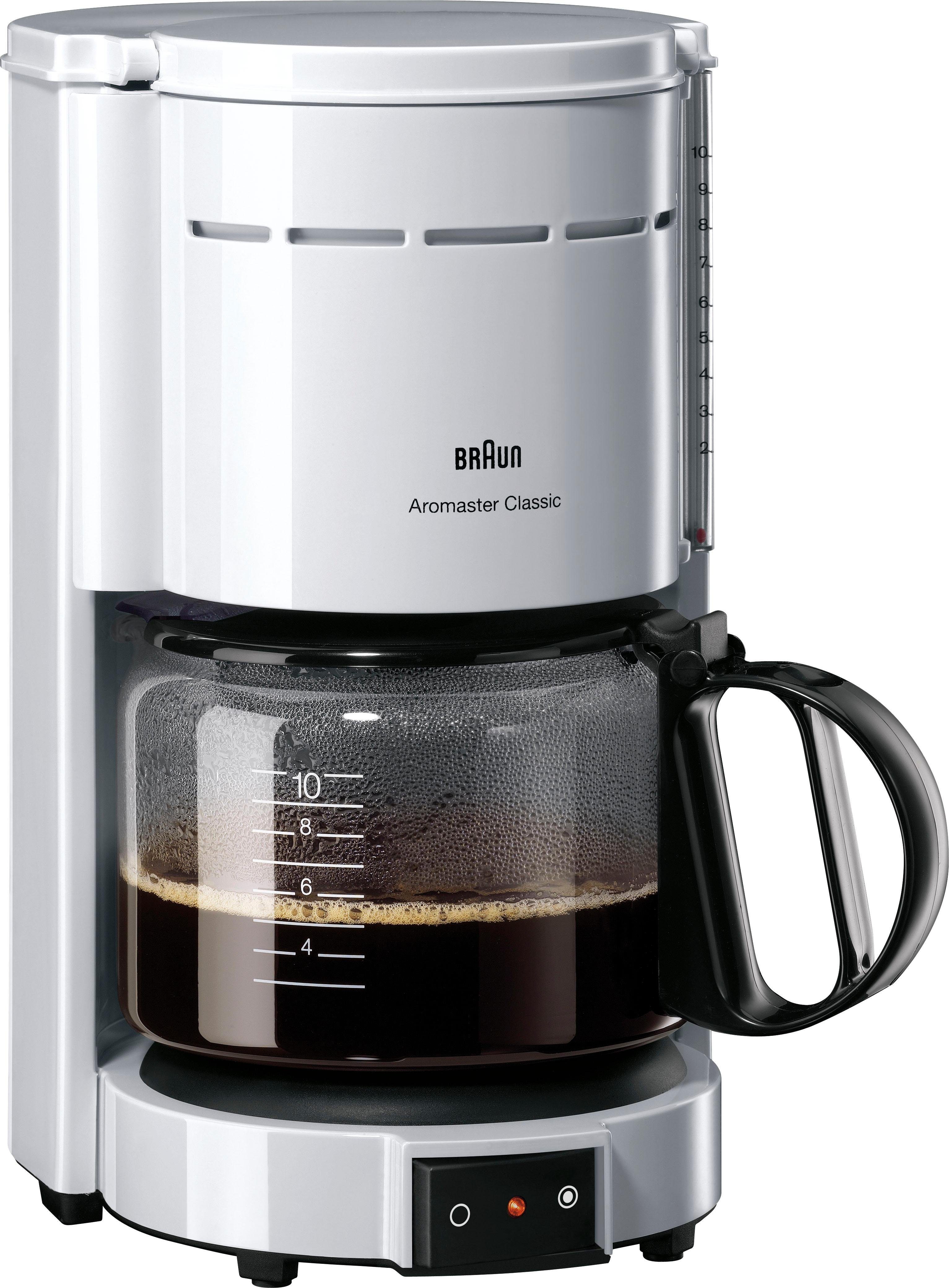 Braun Filterkaffeemaschine Aromaster Classic KF 47/1, Papierfilter 1x4, 1.000 W, automatische Abschaltung, herausnehmbarer Filterkorb