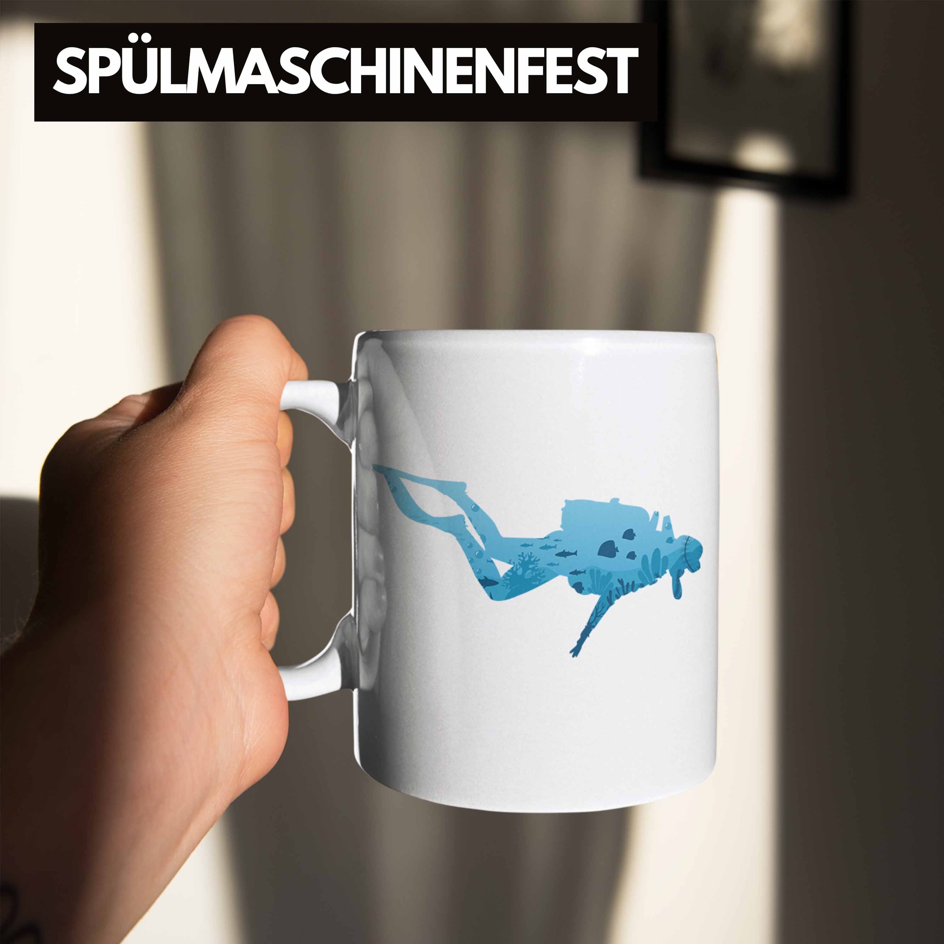 Geschenk Meer Tasse Taucher Trendation Grafik Geschenkidee Tasse Tauchlehrer - Lustig Trendation See Weiss für Tauchsport Tauchen