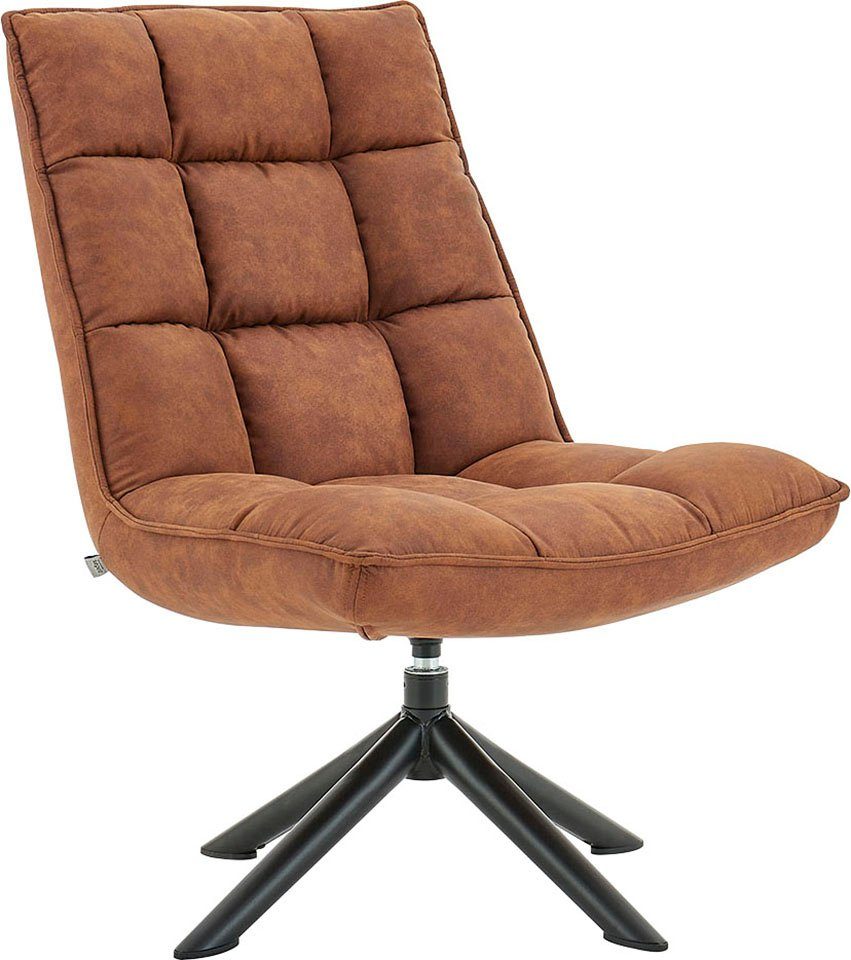 andas Drehsessel Wanja, mit Samtvelours Sitzhöhe 47 Metallgestell Relaxsessel cm, Cognac und Bezug