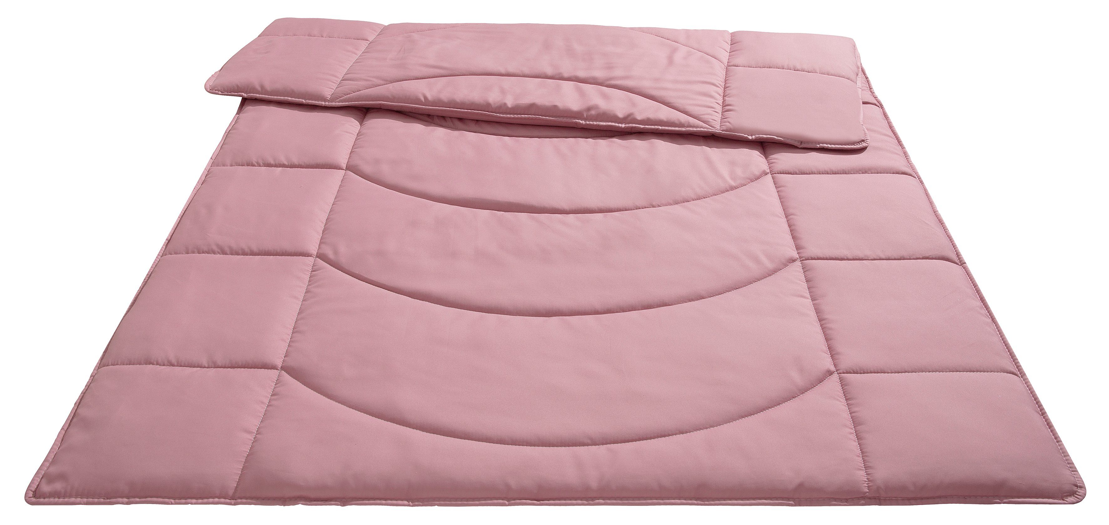 Steppbett + Kopfkissen, Microlux, 2 rosa samtweich, (Kopfkissen), und 3D-Klimafaser 3D-Faserbällchen Microfaser-Feinbatist my größen Bezug: in (40x80, home, 4 80x80) Füllung: Farben Kopfkissen (Bettdecke)