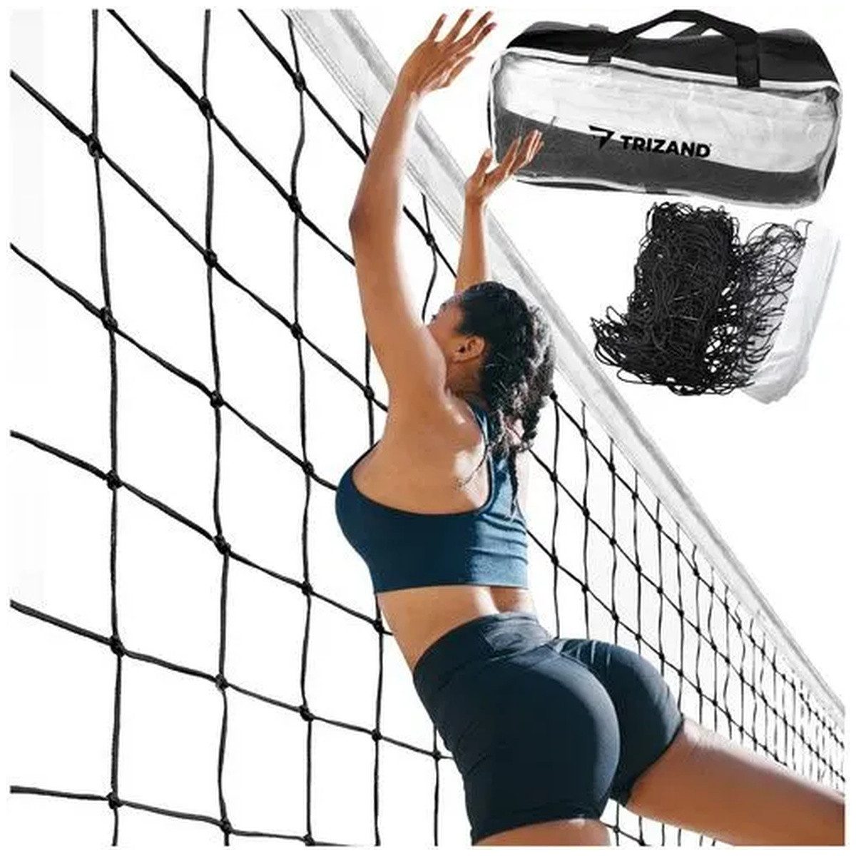 Wisam Lernspielzeug Trizand Volleyballnetz 9,5 x 1 m mit Tragetasche