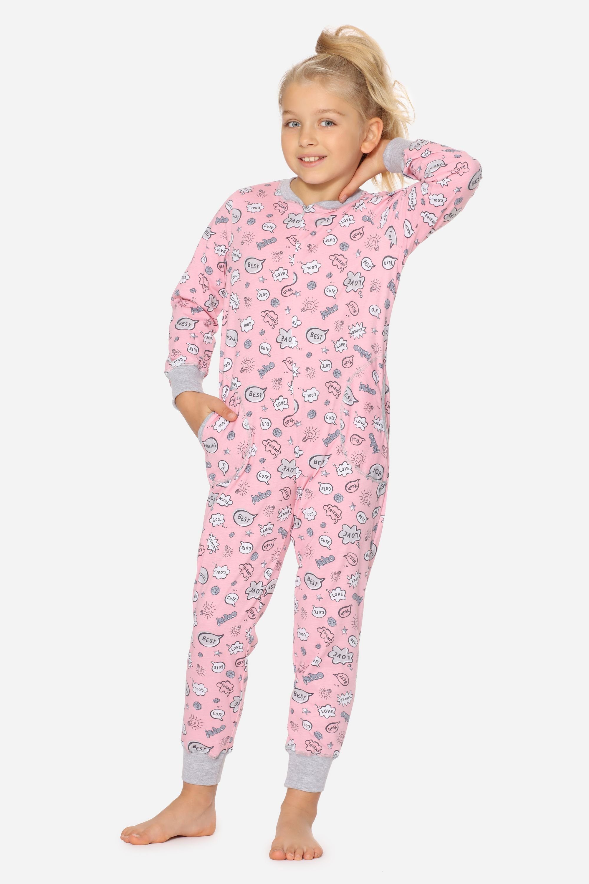 Schlafanzug Mädchen Merry Schlafanzug Jumpsuit Rosa MS10-186 Wolken Style