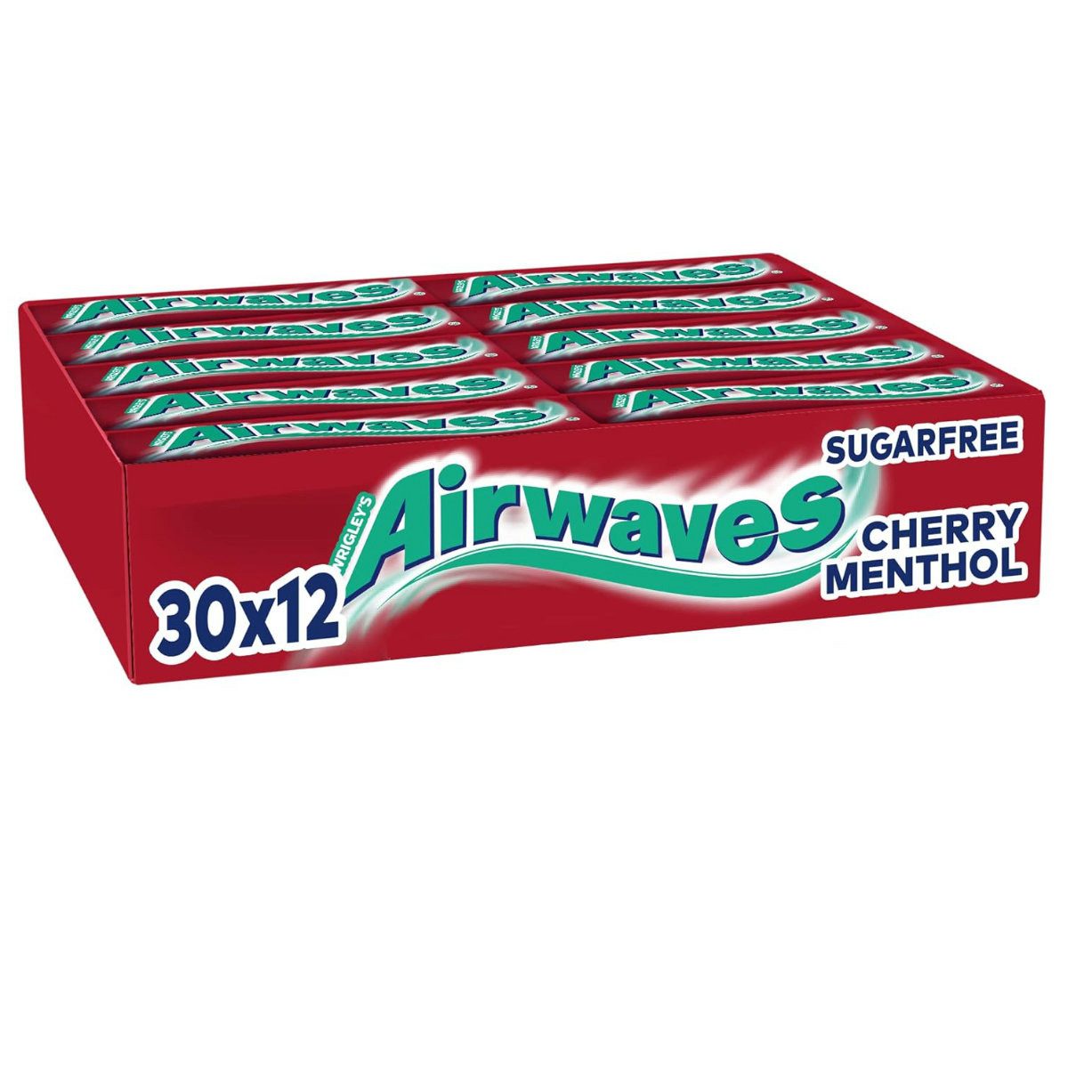 Airwaves Süßigkeit, Airwaves Cherry Menthol zuckerfreien Kaugummi Thekendisplay 30x12er
