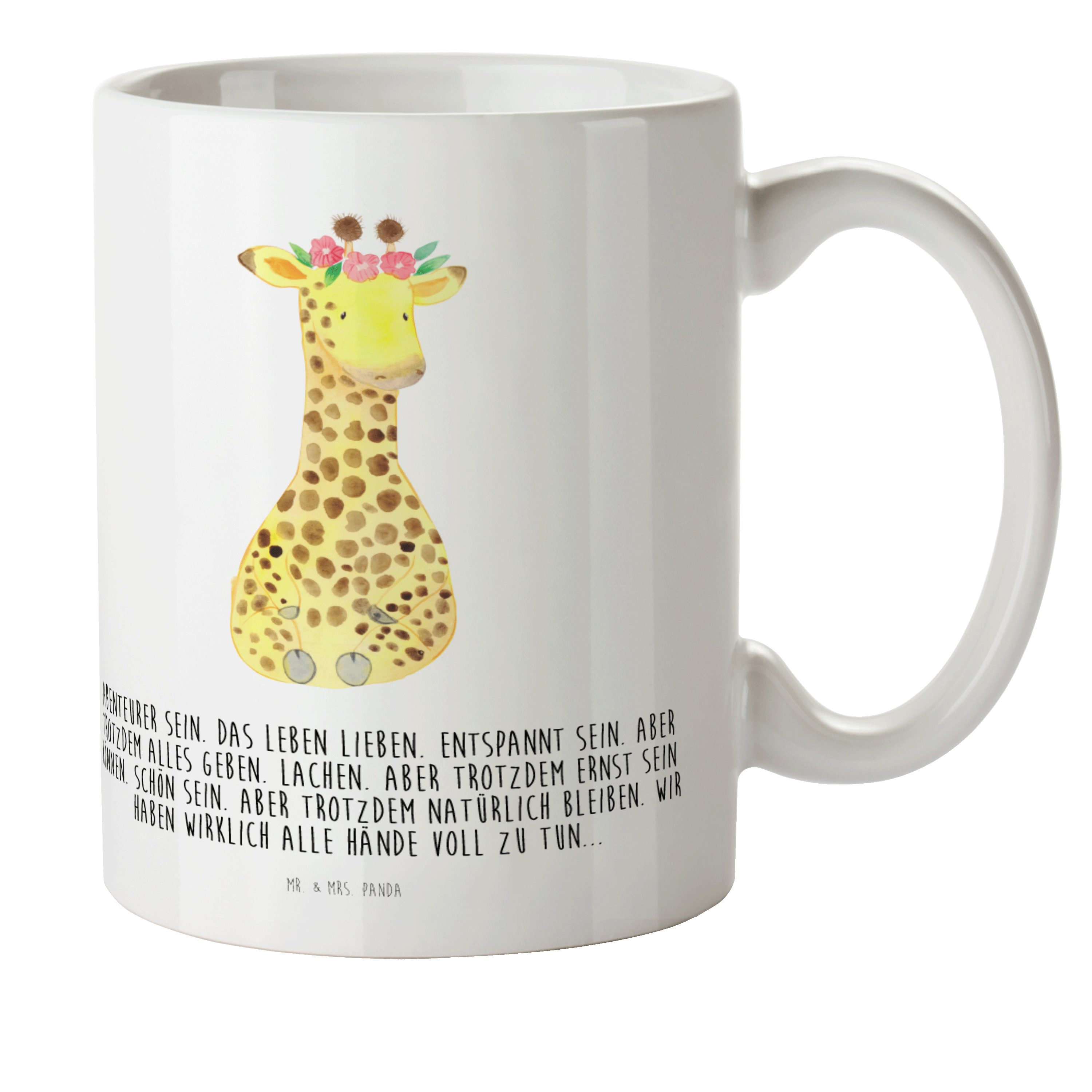 Empfohlener Versandhandel Mr. & - Blumenkranz - Giraffe Tasse, Mrs. Kunststoff Weiß T, Wildtiere, Geschenk, Kunststoff Kinderbecher Panda