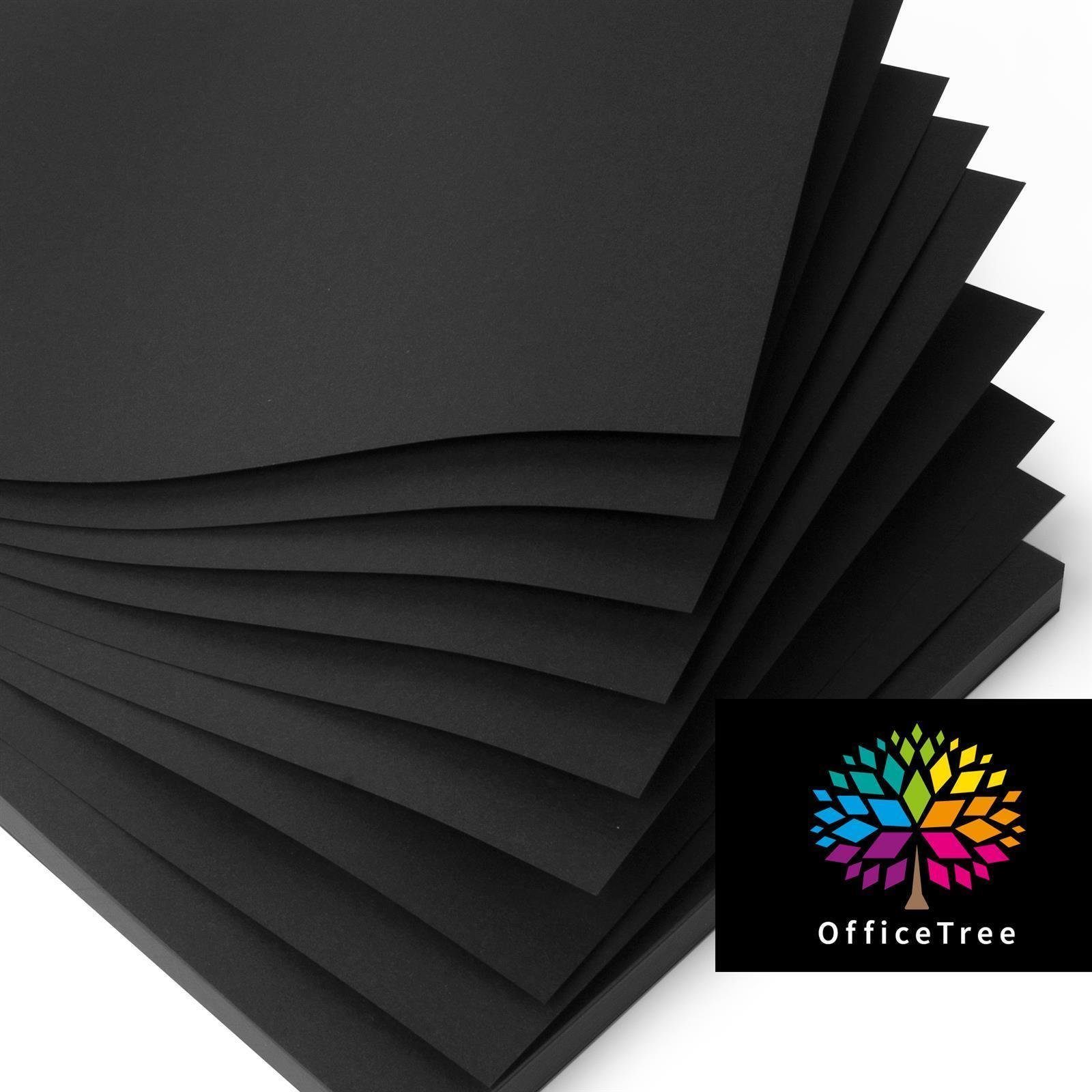 OfficeTree Transparentpapier 50 Blatt Bastelpapier Schwarz - Tonpapier A3, 130g/m2