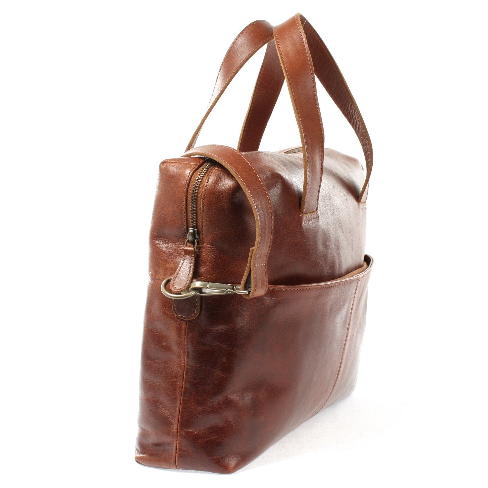 LECONI Schultertasche Henkeltasche Businesstasche Shopper Handtasche Damen Leder LE0059, inkl. Notebookfach 32×24 cm - echtes Leder - Größe: 36×29×12 cm