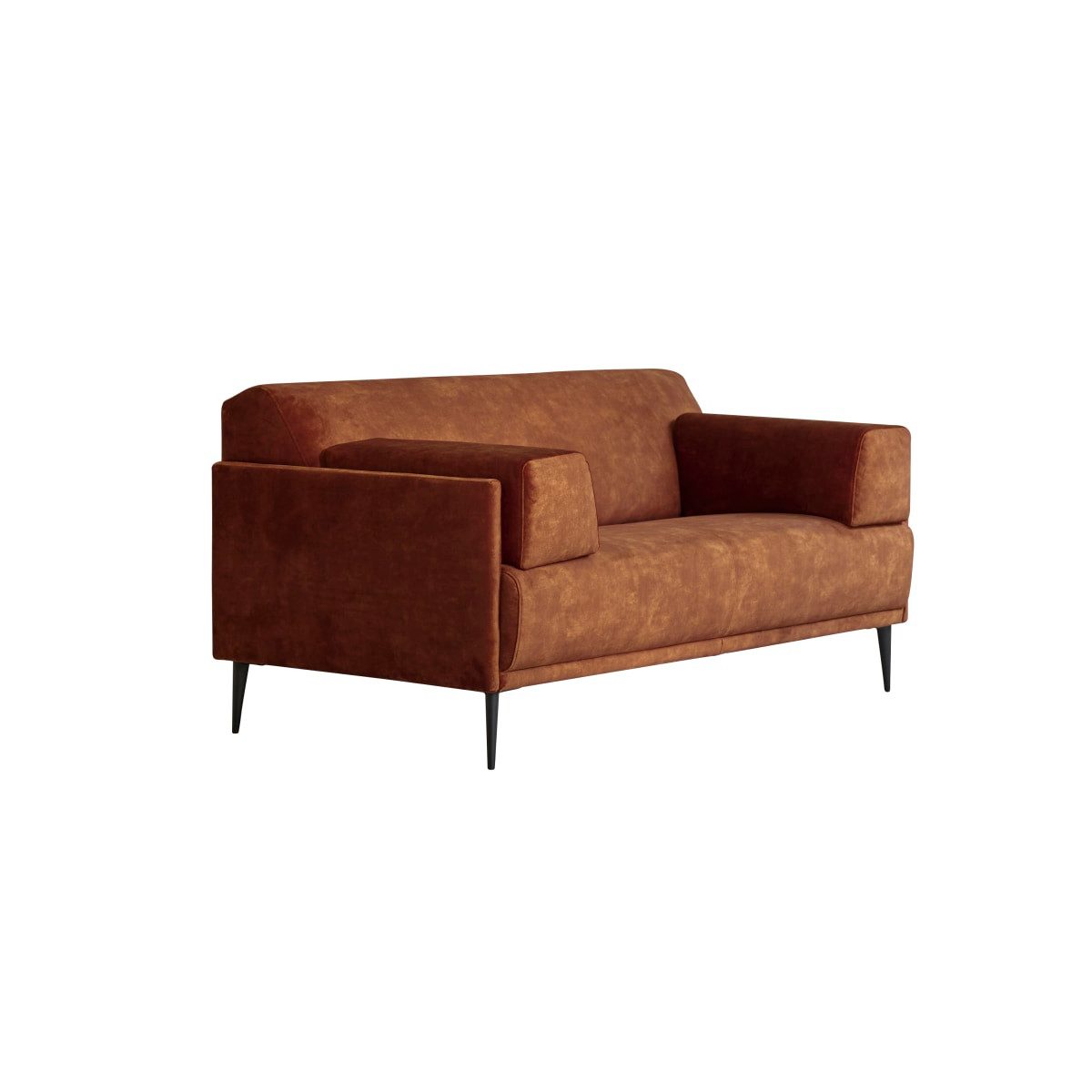 Tikamoon Sofa Sofa aus terracottafarbenem Samt Finn, 2-3-Sitzer, 2-Sitzer