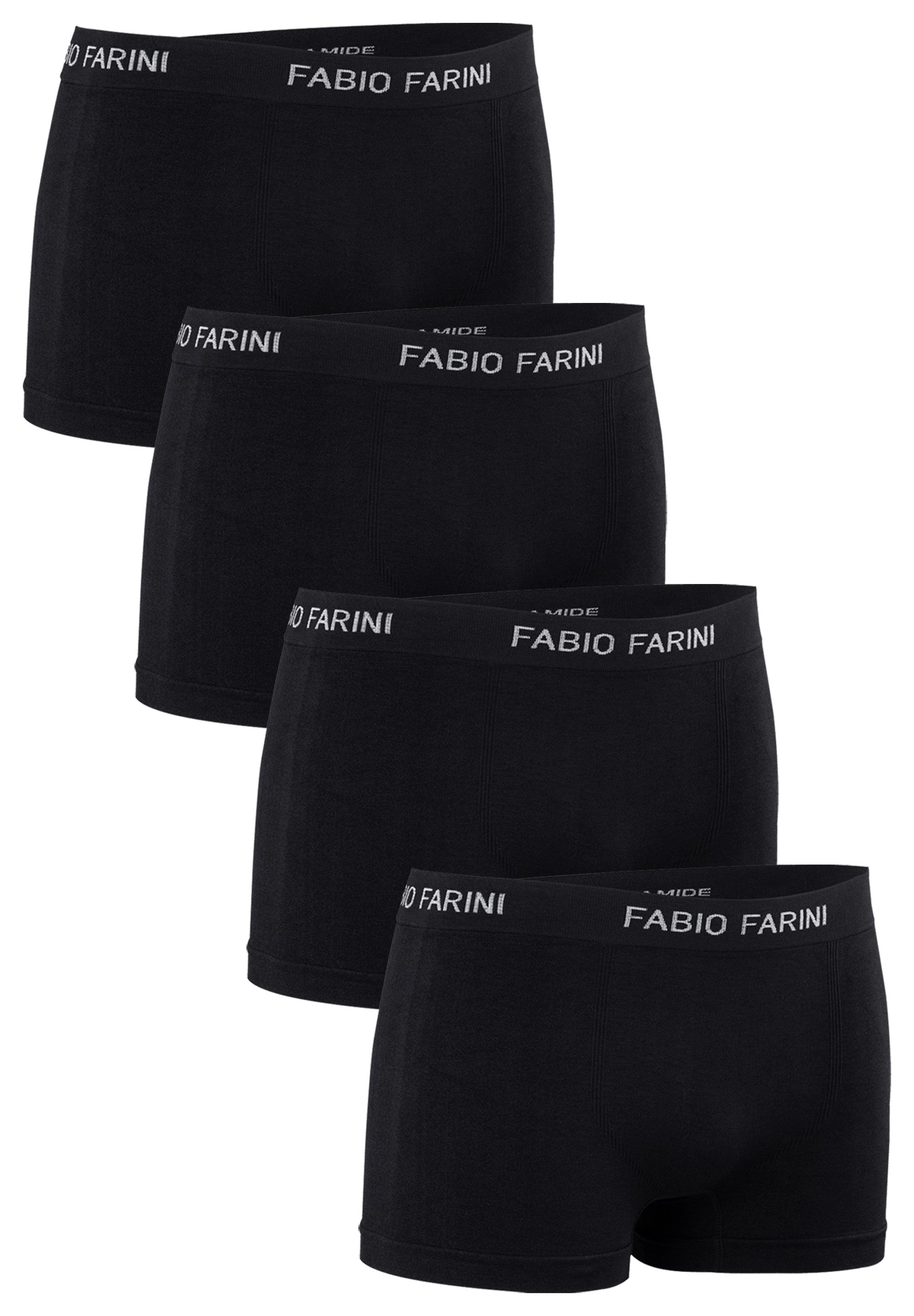 Fabio Farini Boxershorts Herren Unterhosen - Männer Retroshorts aus weicher Microfaser (4-St) im sportlichen Look mit Logoschriftzug