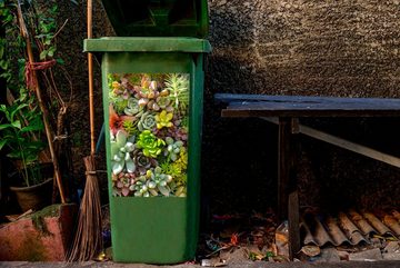 MuchoWow Wandsticker Kleine Sukkulenten in verschiedenen Farben (1 St), Mülleimer-aufkleber, Mülltonne, Sticker, Container, Abfalbehälter