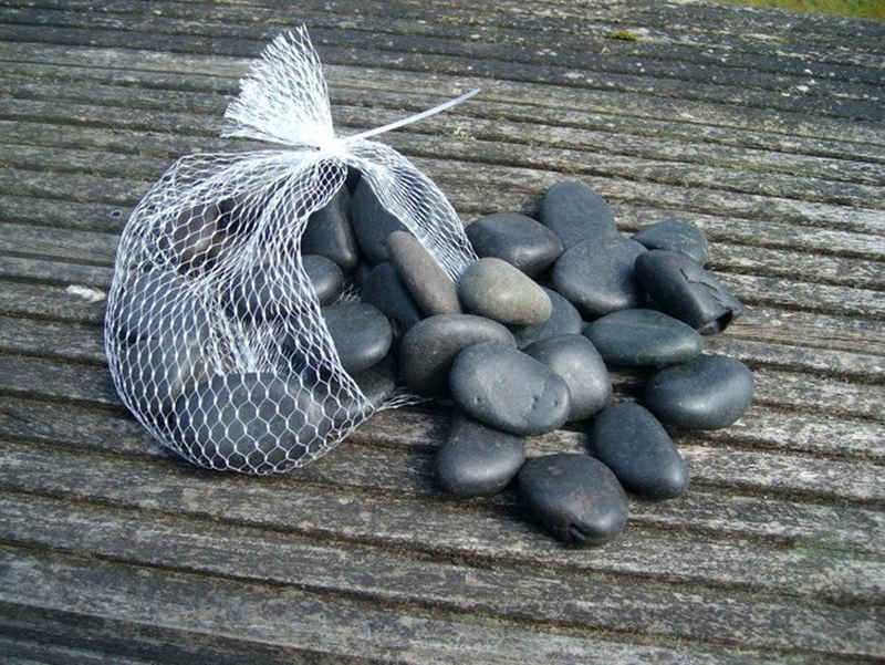 Deko-Impression Dekosteine Flusssteine, Dekosteine, Zierkies, Flusskiesel, schwarz, matt 1 Kilo, (1-St)
