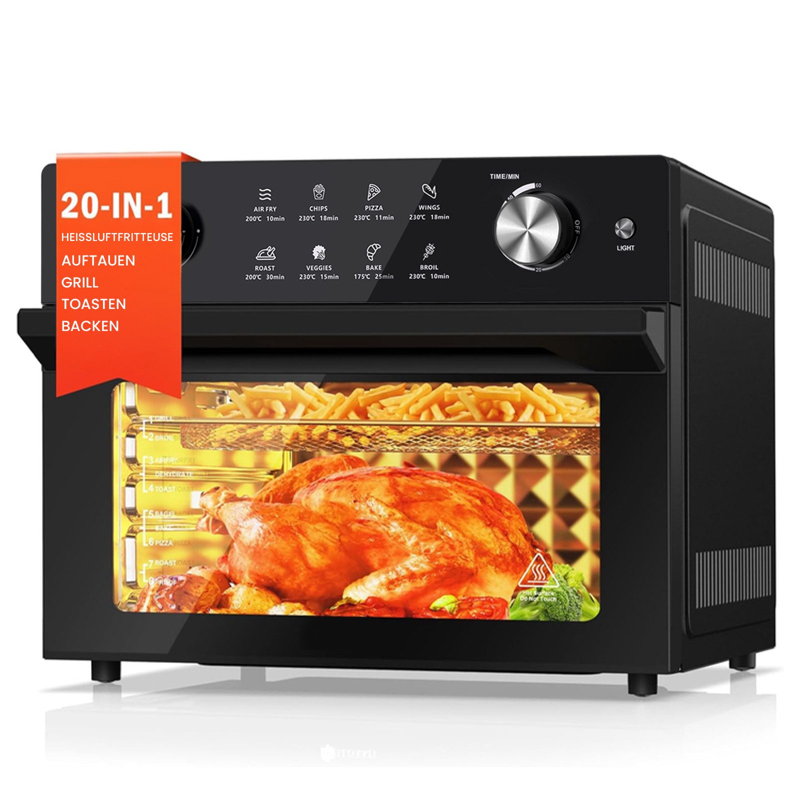 Azmsary Multiofen 360° Heißluft für gesunde, knusprige Gerichte ohne Fett