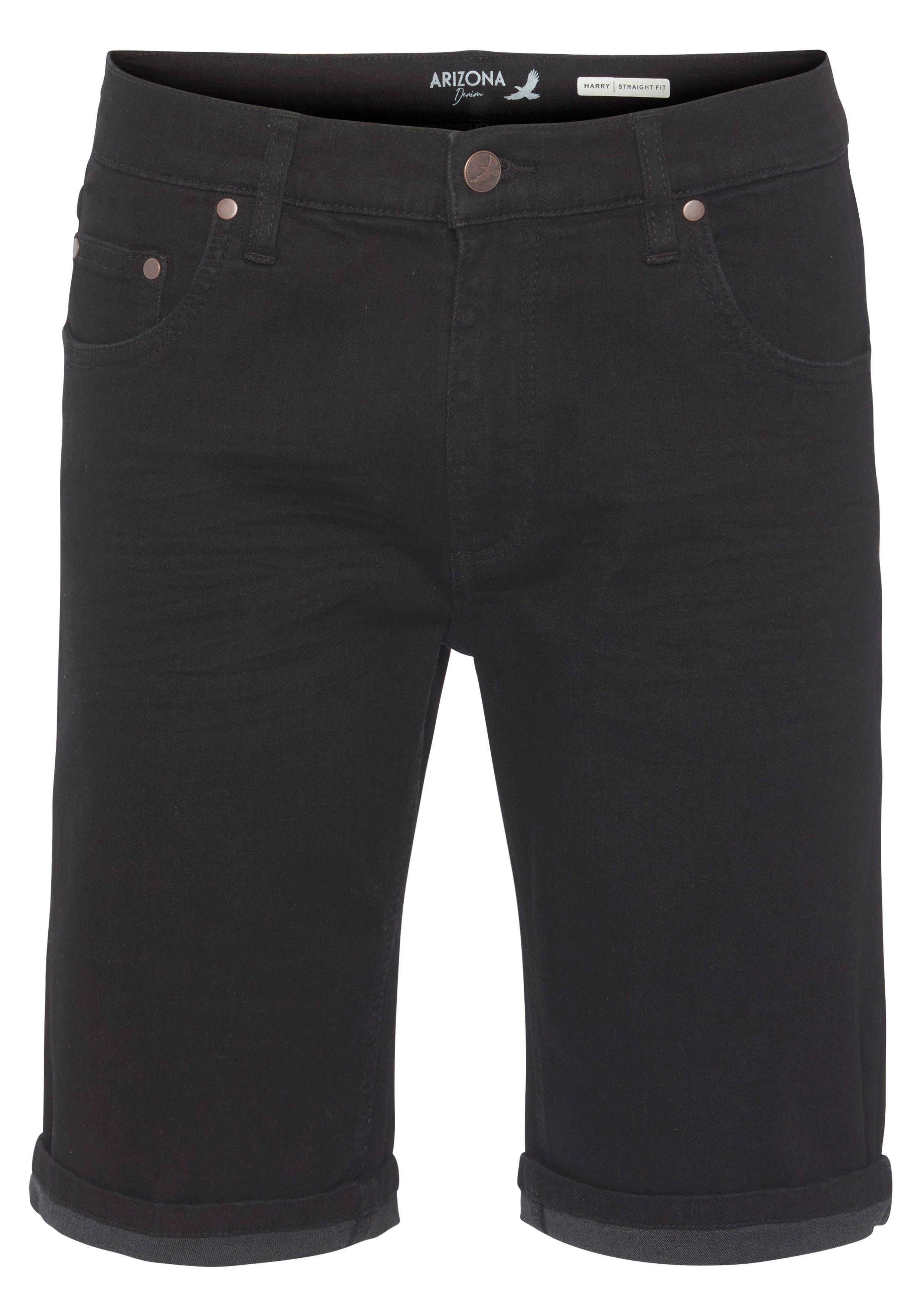 Arizona Jeansshorts gerader Schnitt, knieumspielende Länge, niedrige Leibhöhe. Reduzierter Preis € 20,99. Unverbindliche Preisempfehlung € 29,99