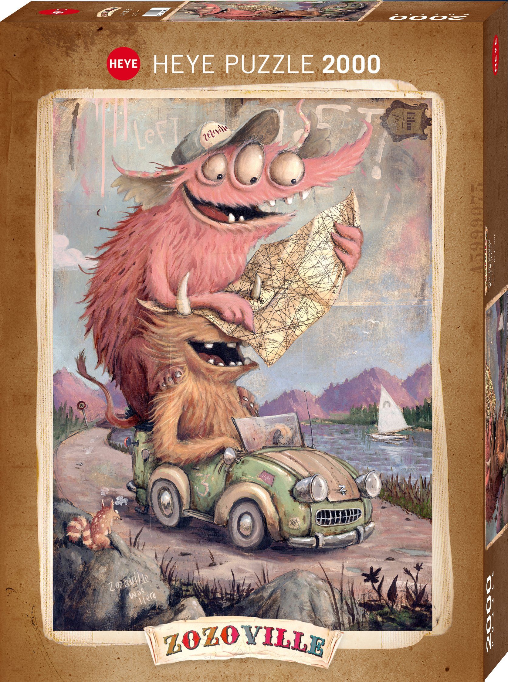 HEYE Puzzle Zozoville, Road Trippin, 2000 Puzzleteile, Made in Germany