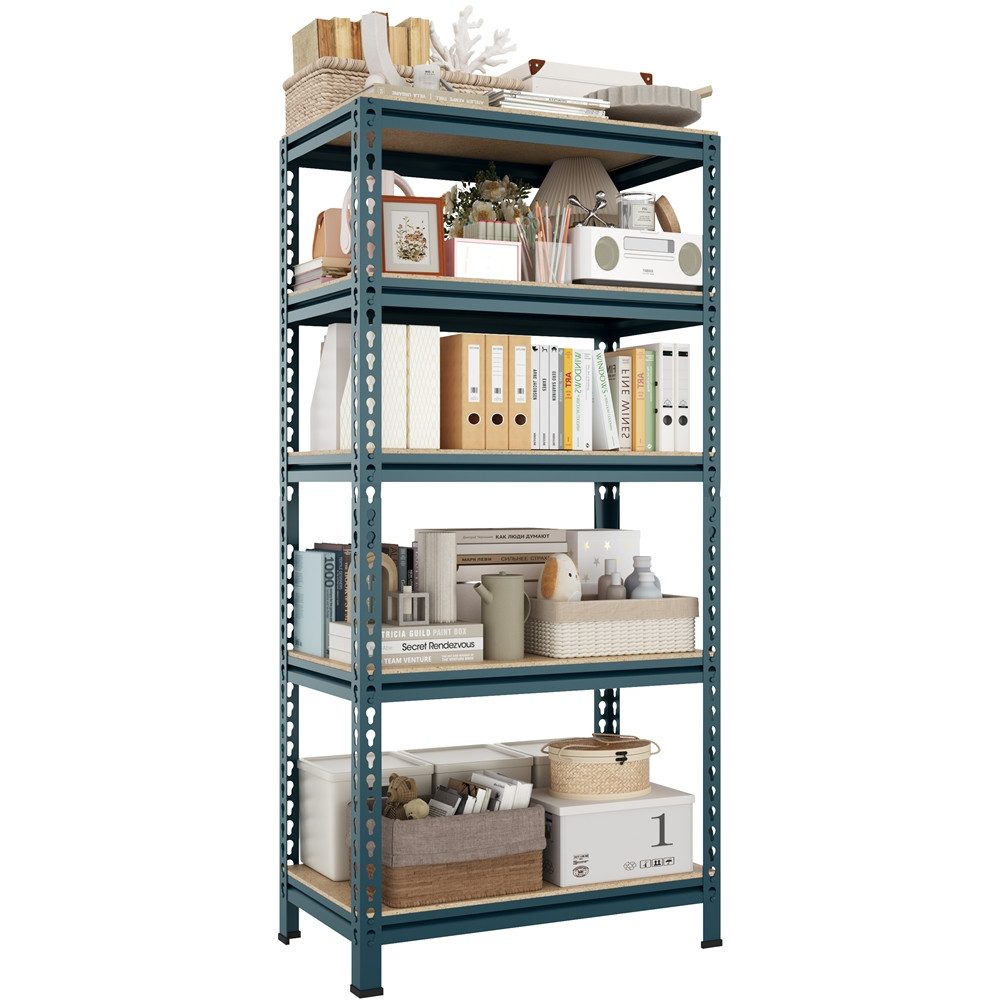 Yaheetech Schwerlastregal mit 5 Verstellbaren Ablagen, Lagerregale 70 cm breit, Kellerregal Metall