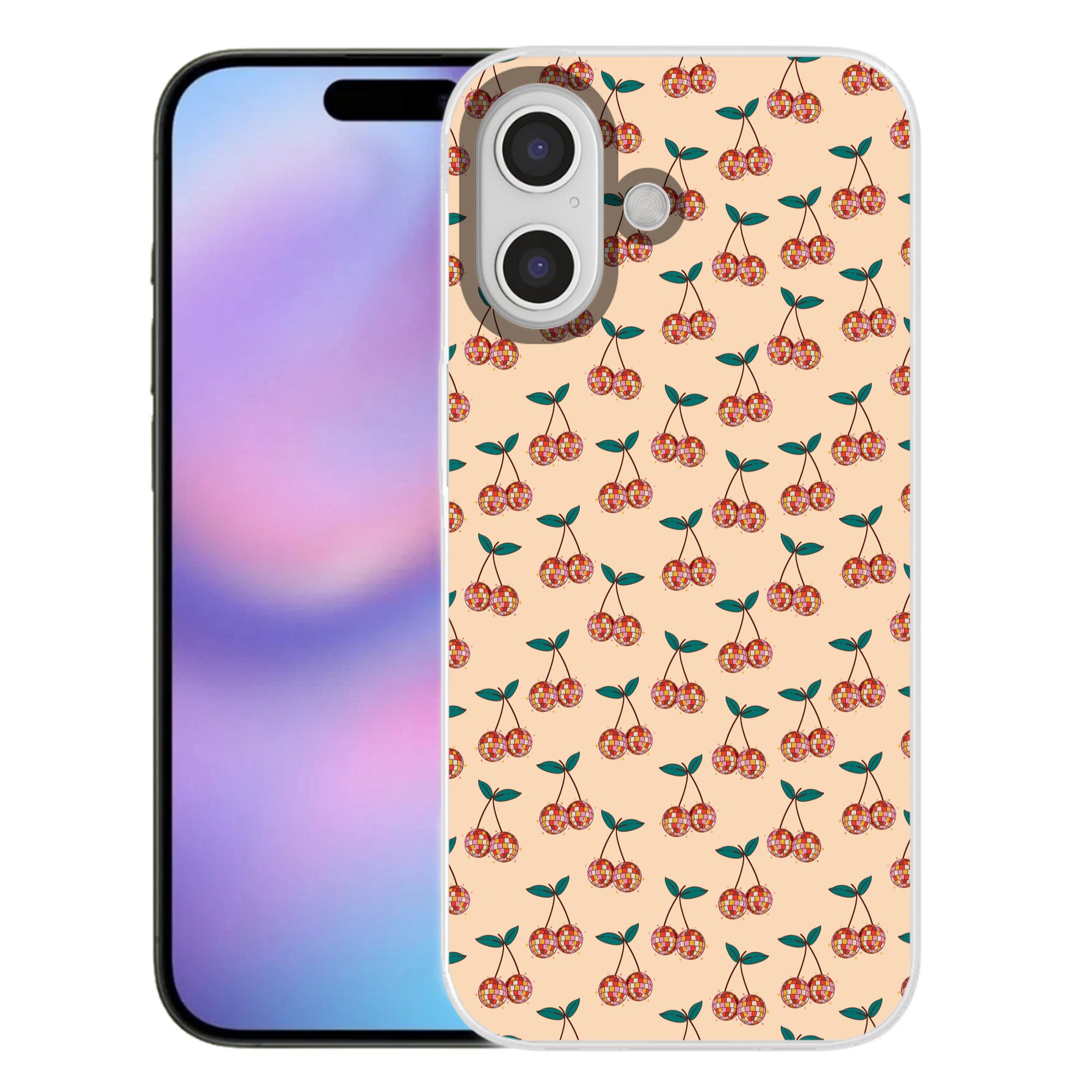 MuchoWow Handyhülle für Apple iPhone 17 Kirsche - Disco - Muster, Smartphone-Bumper, Print, Handy Schutzhülle Dünn