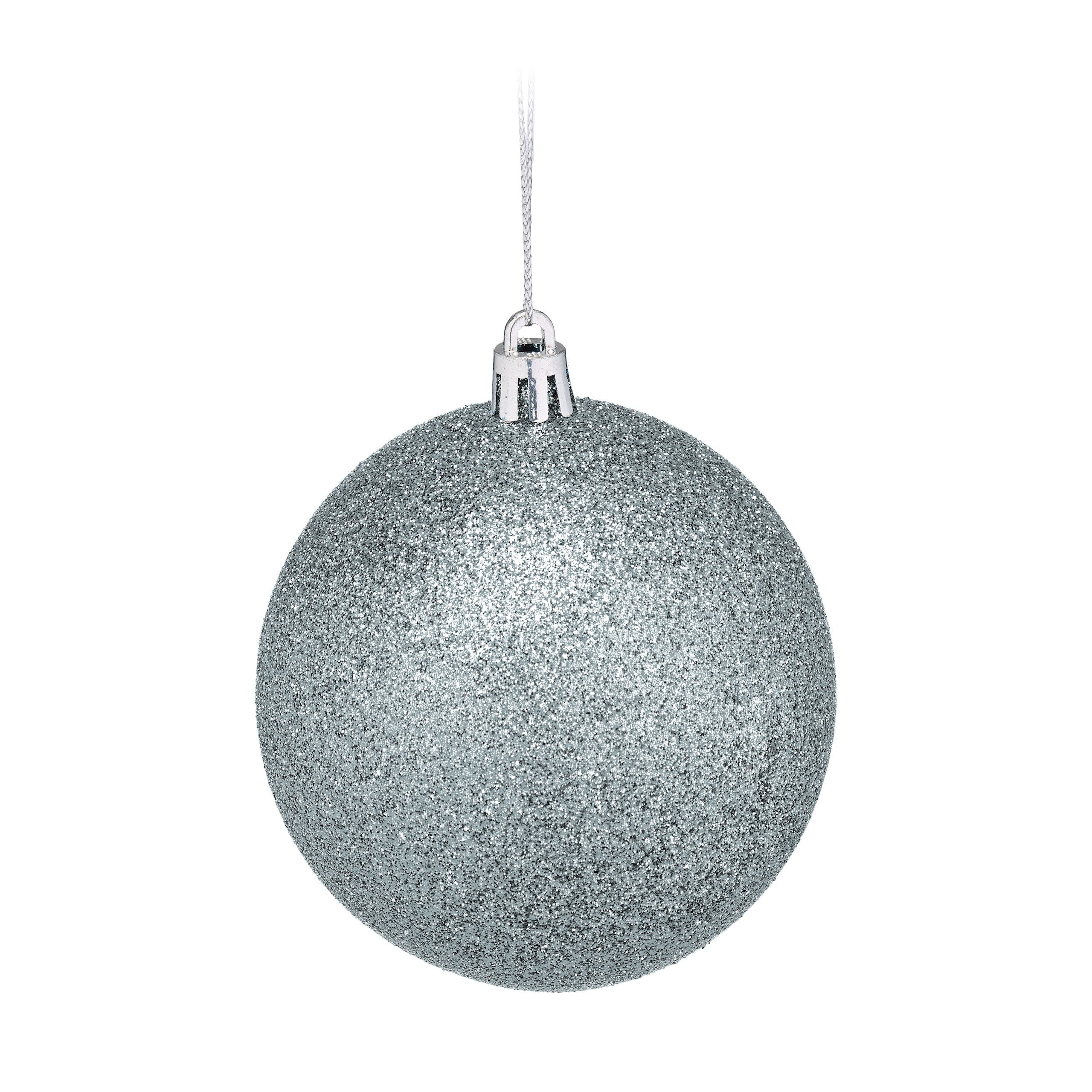 relaxdays Weihnachtsbaumkugel Weihnachtskugeln im 110er Set (110 St), silber – Bild 5 von 5