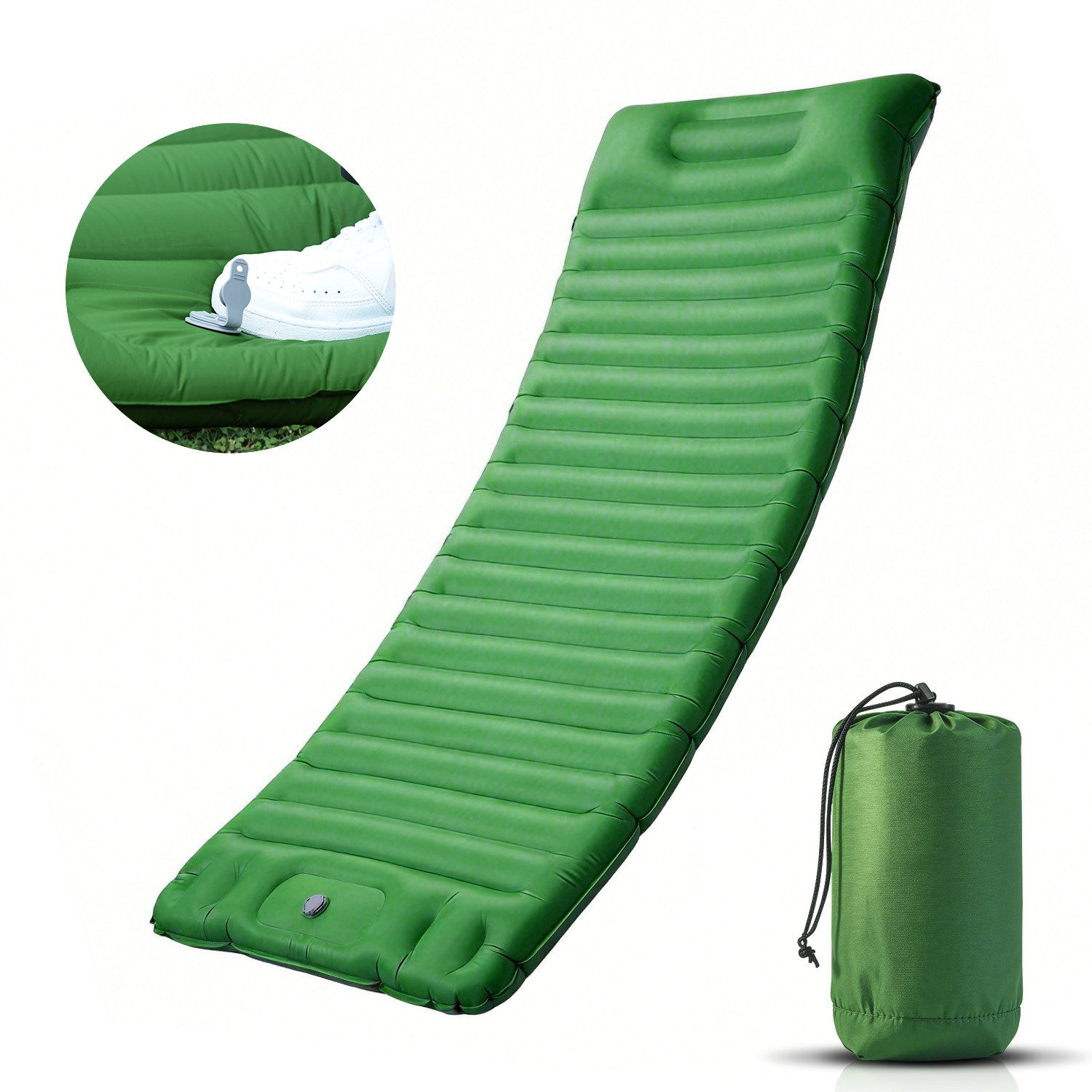 CkeyiN Isomatte Selbstaufblasende Campingmatte für Camping/Outdoor 196*68*10cm, (für 1 Personen, 1-tlg), Campingmatratze Ultraleicht mit Kissen