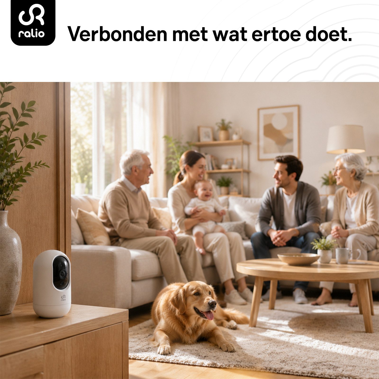 Ralio Überwachungskamera WLAN 2K/3MP Smart Home Sicherheitskamera mit Nachtsicht (8–10m) (Innenbereich, Bewegungserkennung, Zwei-Wege-Audio, Cloud & 256GB Speicher, 355° Schwenkbar, stabile 2.4/5GHz Verbindung, IP Kamera für Haus, Wohnung & Familie)