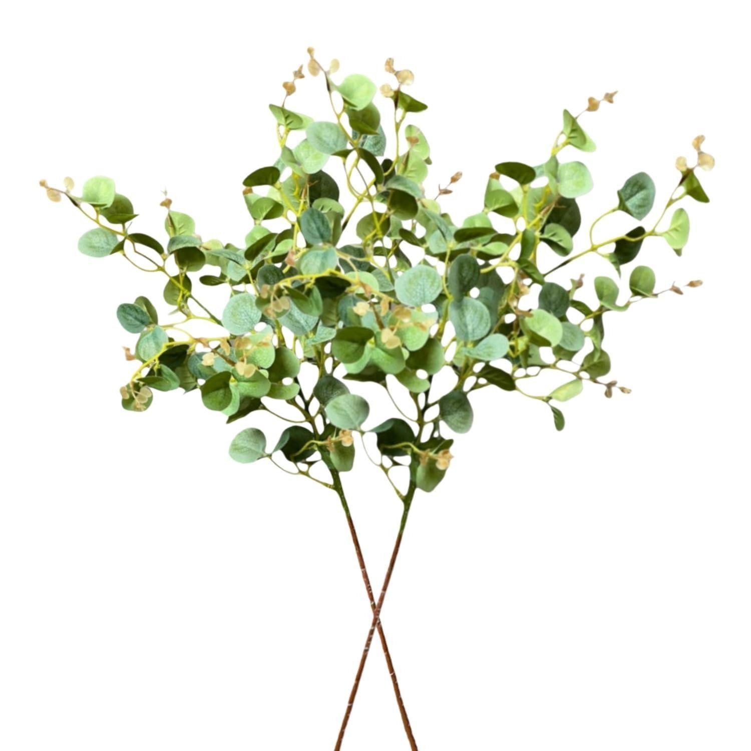 Kunstzweig Künstliche Eukalyptusblätter 75cm Burgunderrot 2 Stück, LuxusKollektion, Höhe 74 cm