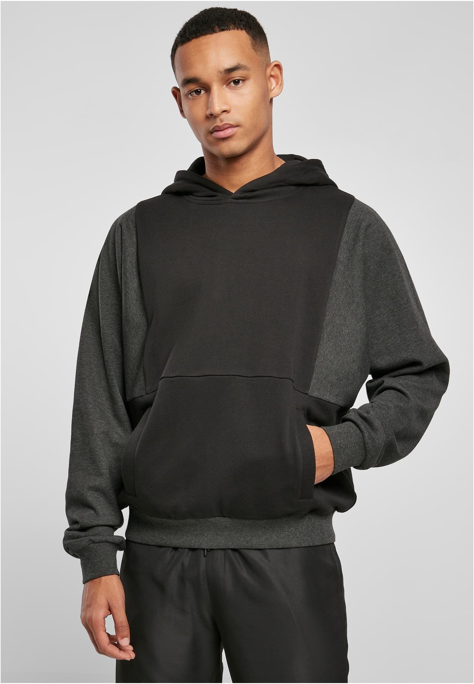 URBAN CLASSICS Sweater Herren Cut On Sleeve Hoody (1-tlg) black/charcoal