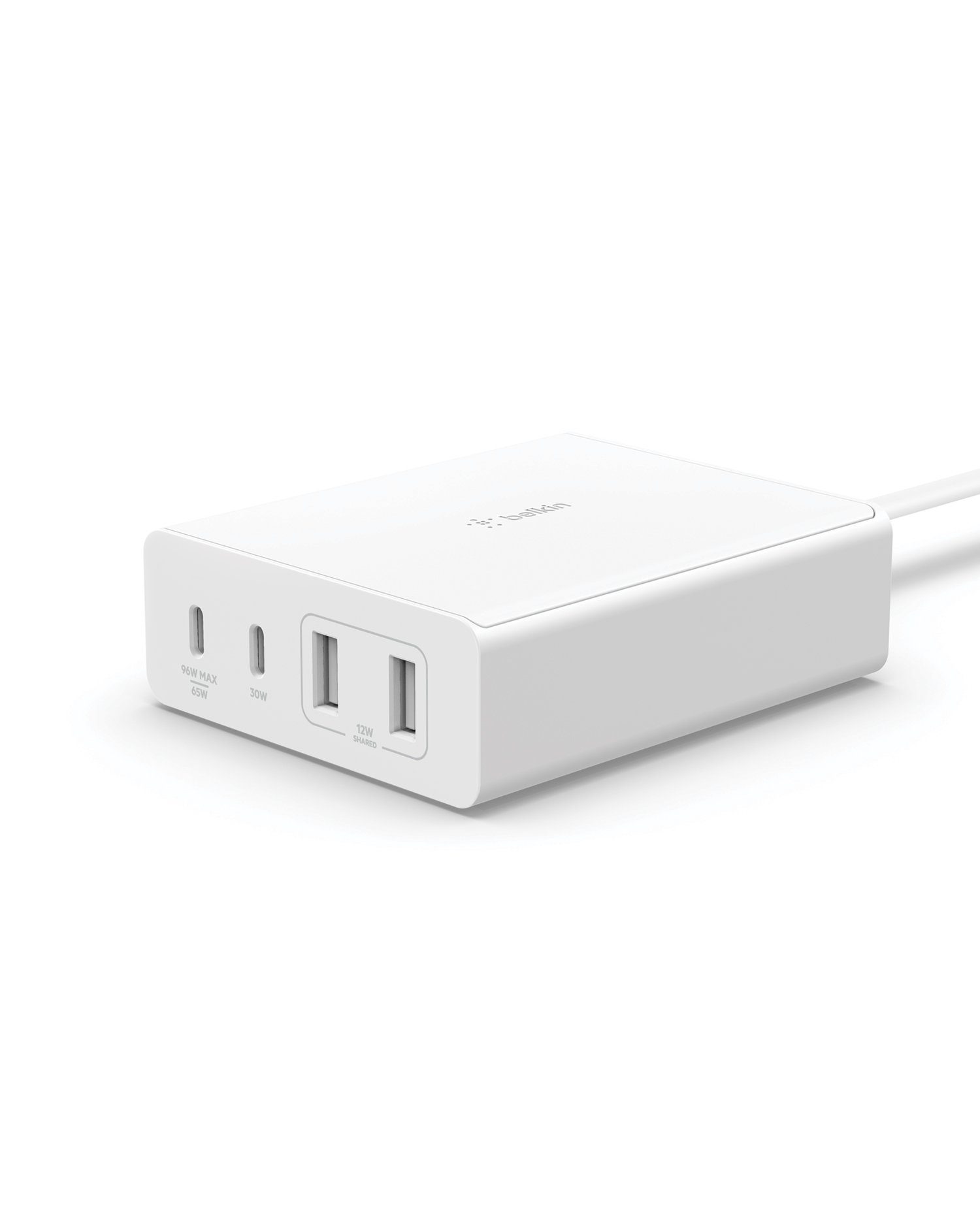 Belkin 108W 4-Port GaN, 2x USB-C, 2x USB-A, 2m Netzkabel USB-Ladegerät (für Laptops Tablets Smartphones)