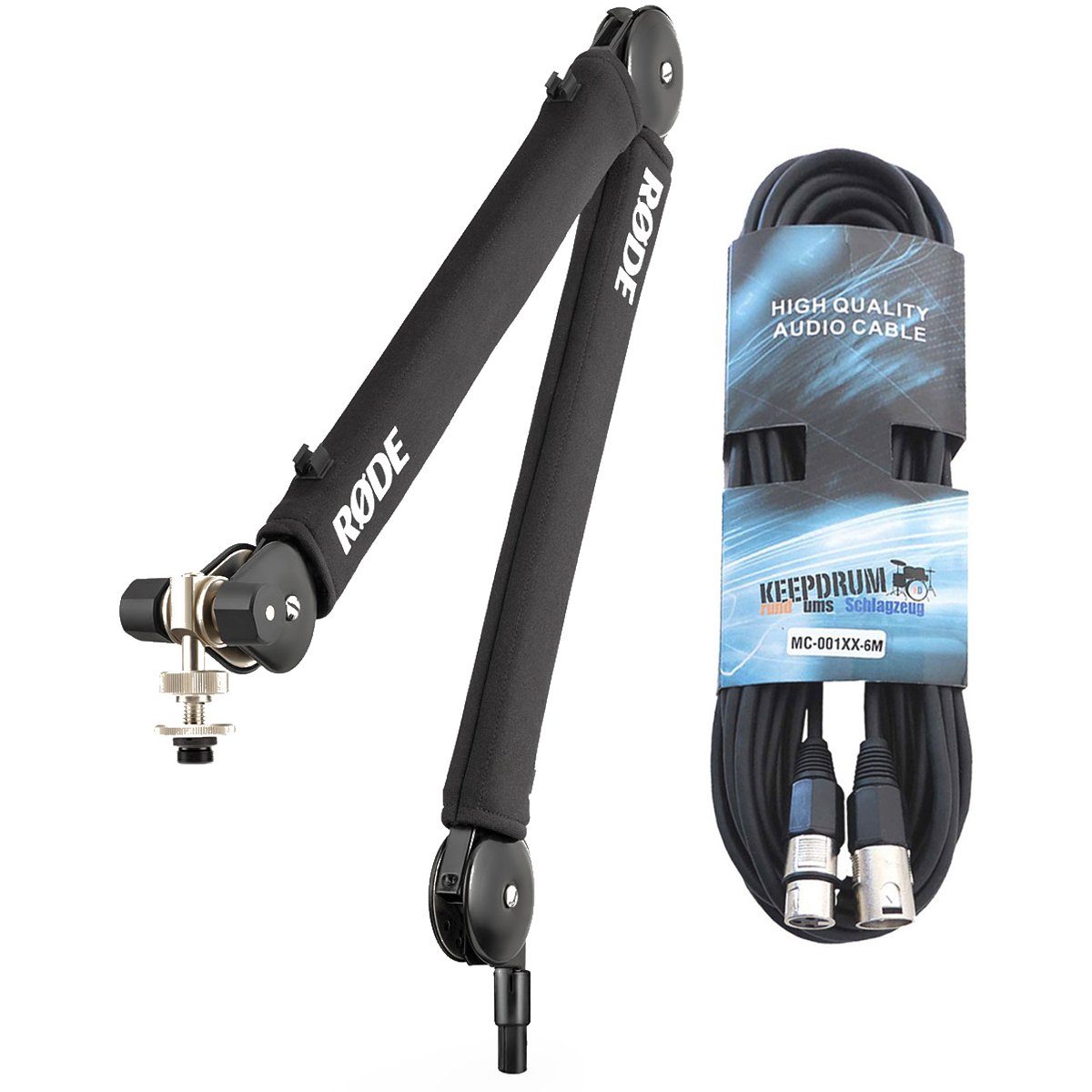 Mikrofon-Halterung Rode PSA1+ Black Mikrofonarm Tisch-Stativ mit keepdrum XLR-Kabel