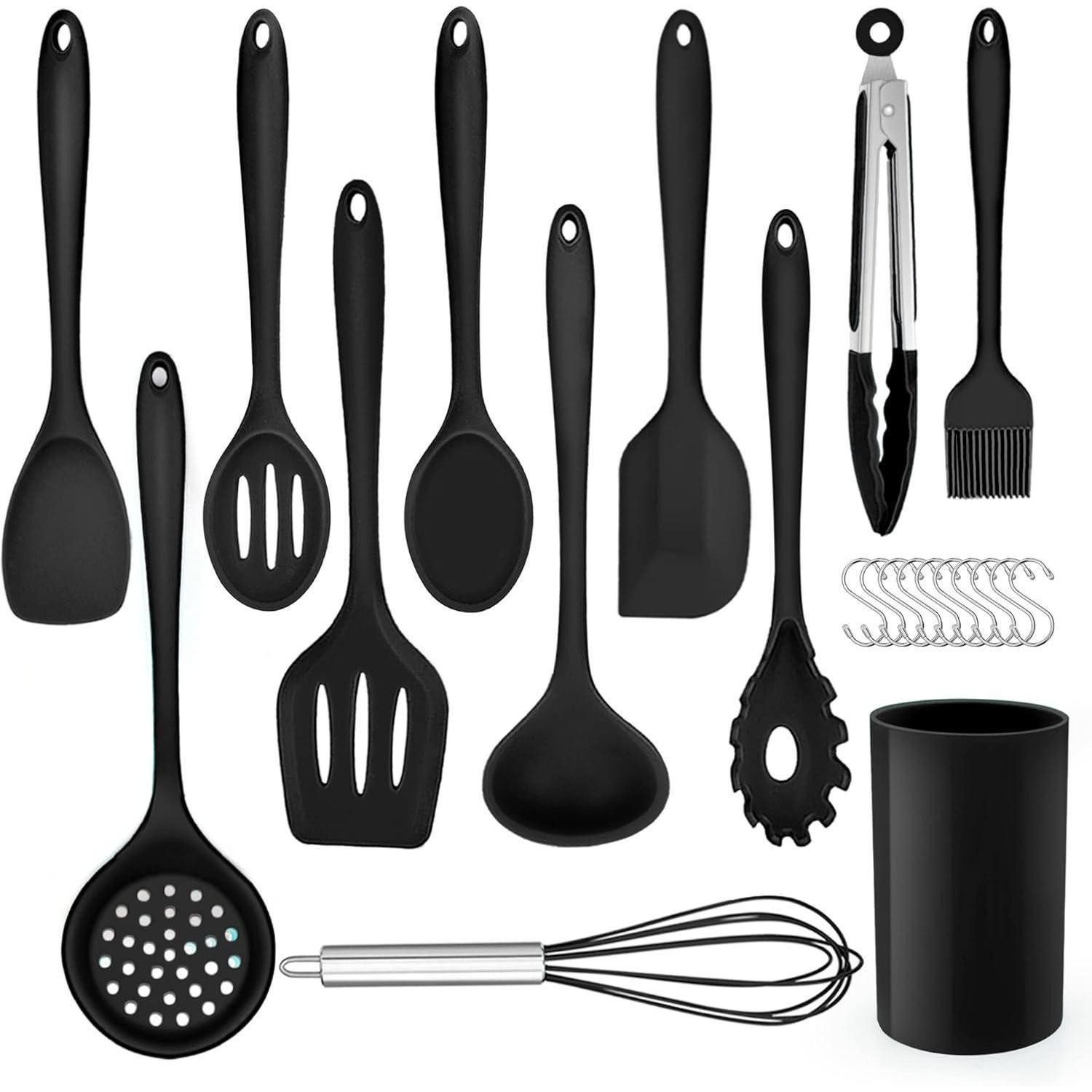 Herogo Kochbesteck-Set Silikon Küchenhelfer Set 22-teilig Utensilienhalter Antihaft