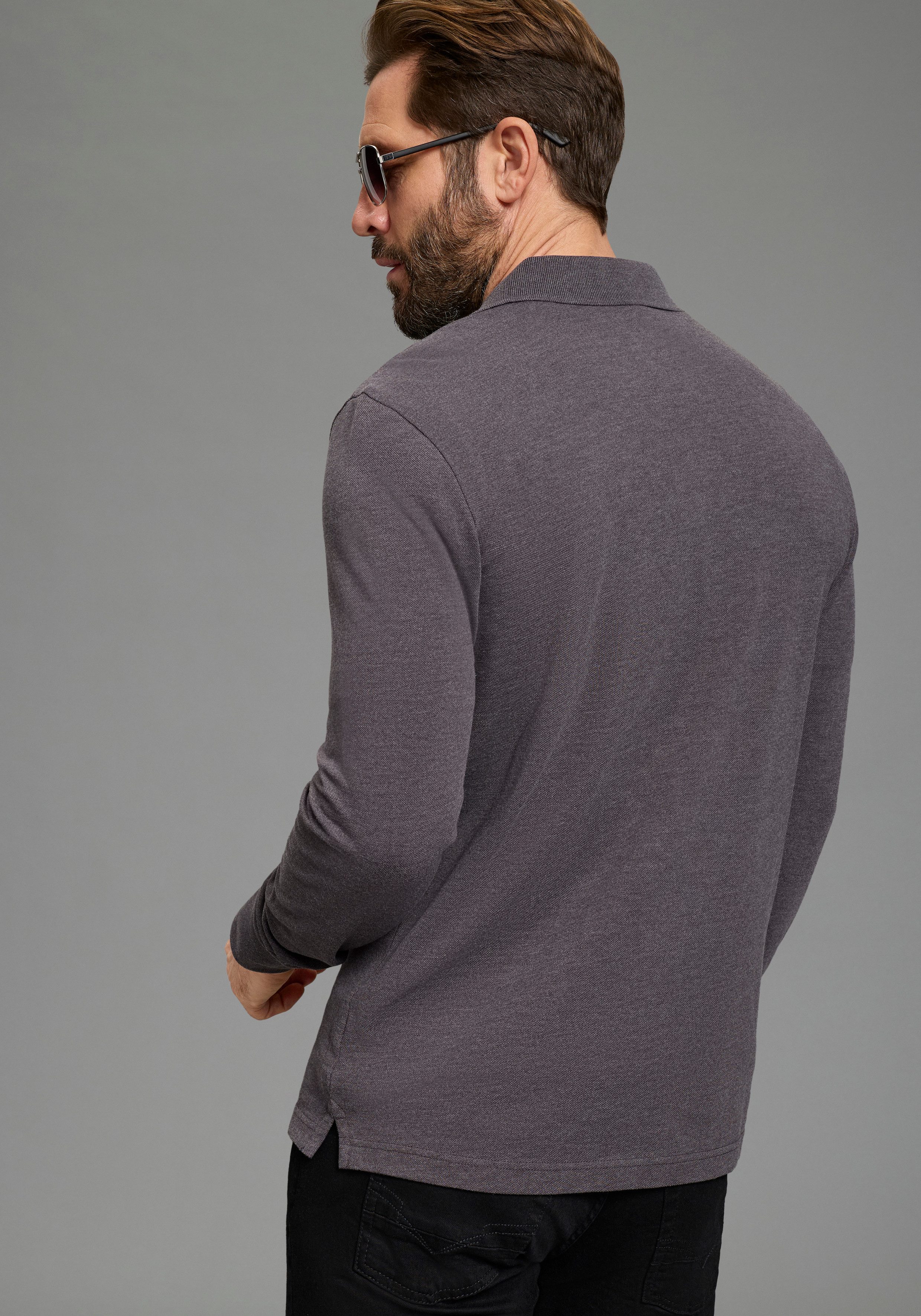 Man's World Langarm-Poloshirt Neue Kollektion! schmale Passform, Langarm, mit Reißverschlusstasche